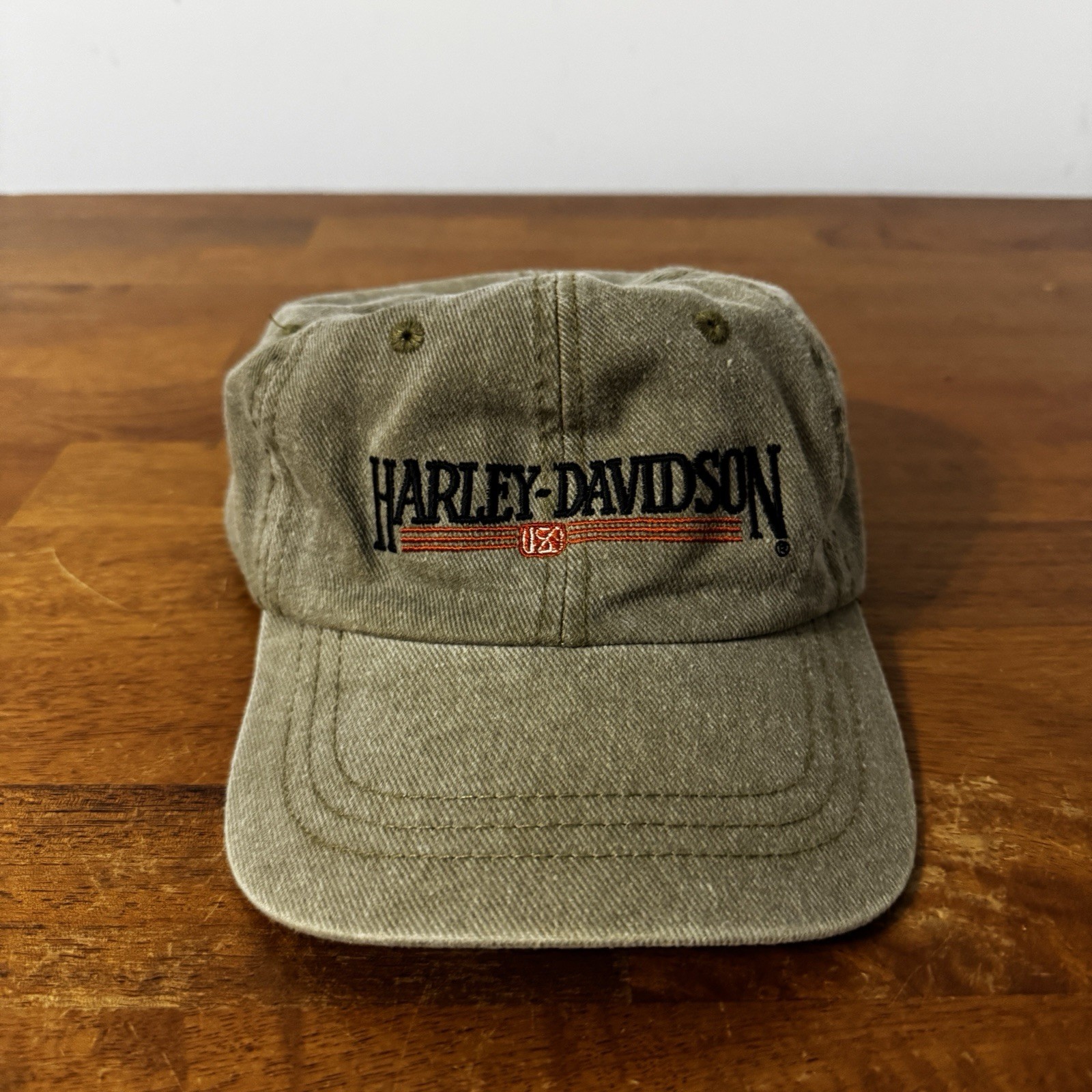 Vintage Harley-Davidson Hat Embroidered Adult Unisex Strapback Khaki
