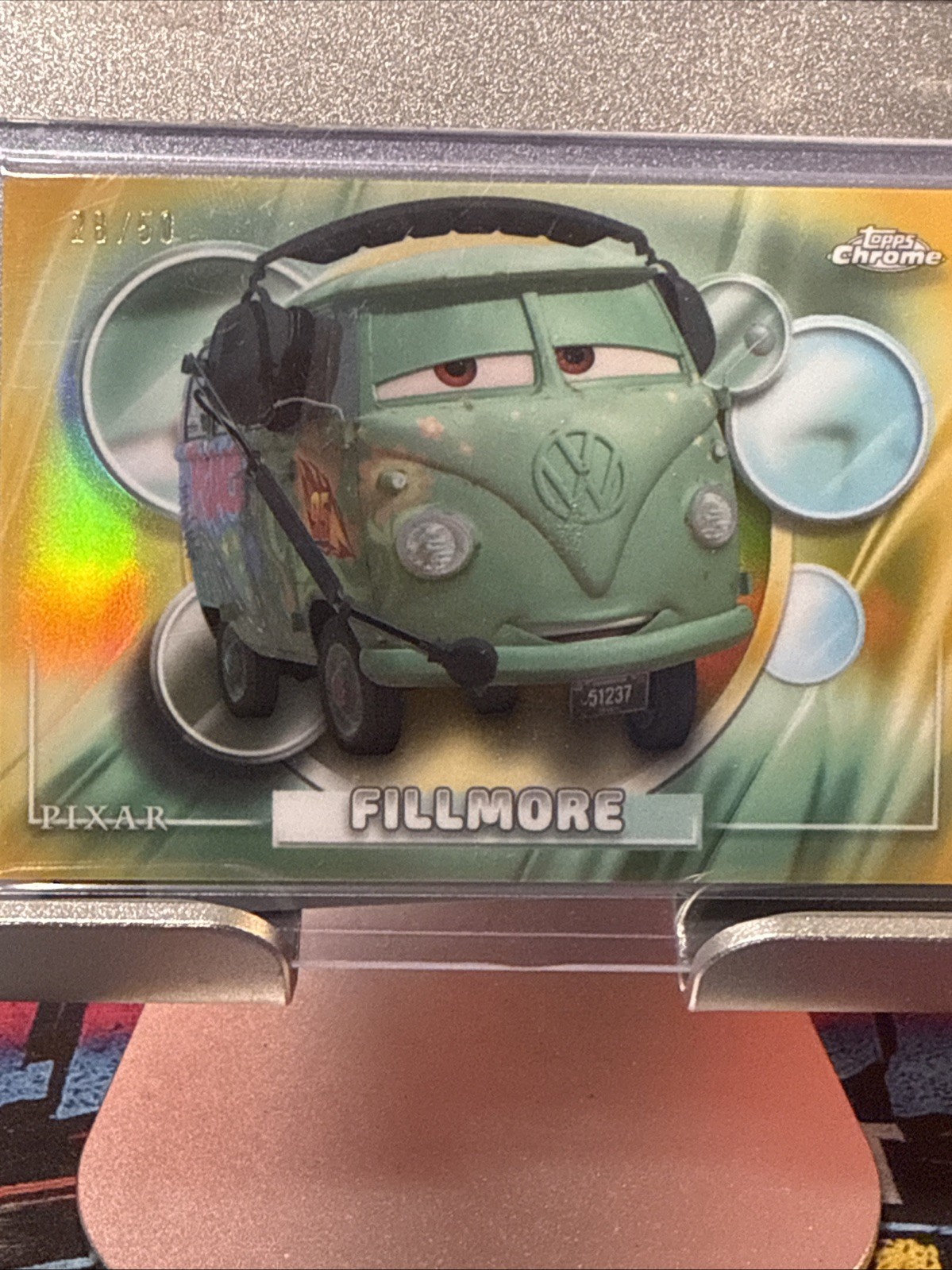 2025 Topps Chrome Disney Pixar Fillmore Gold Refractor #/50 SP 28/50