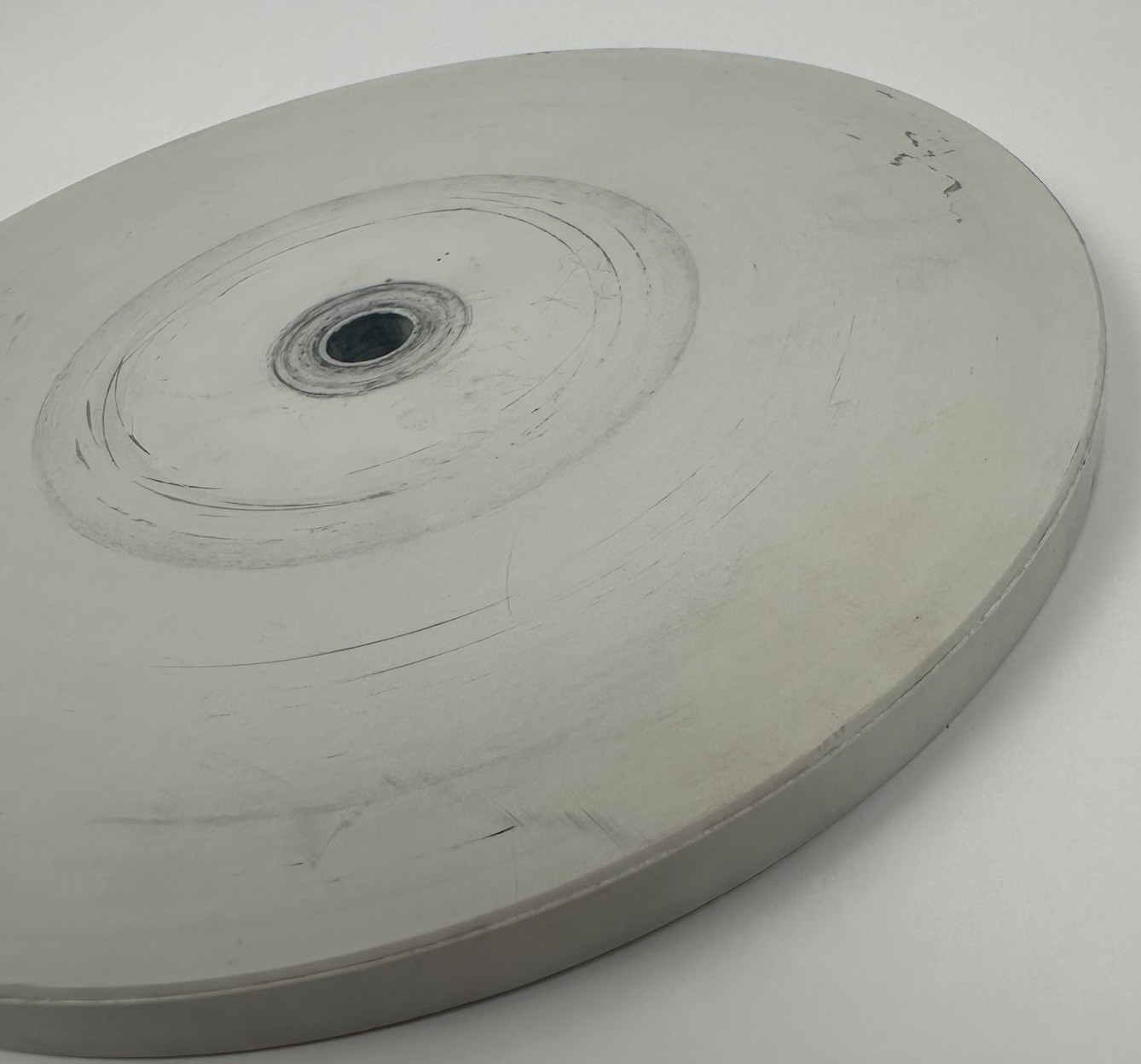 8in Solid Ceramic Flat Lap Faceting Polishing Lapidary Disc 3/8 Thick 1/2 Arbor