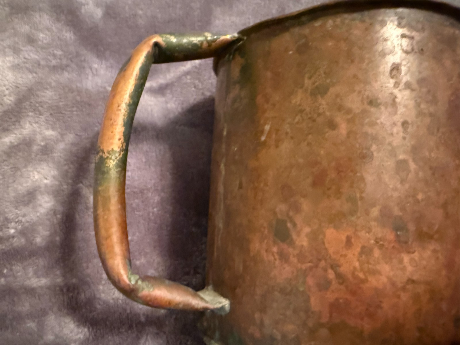 Antique Primitive Copper Pitcher Farmhouse Water Can