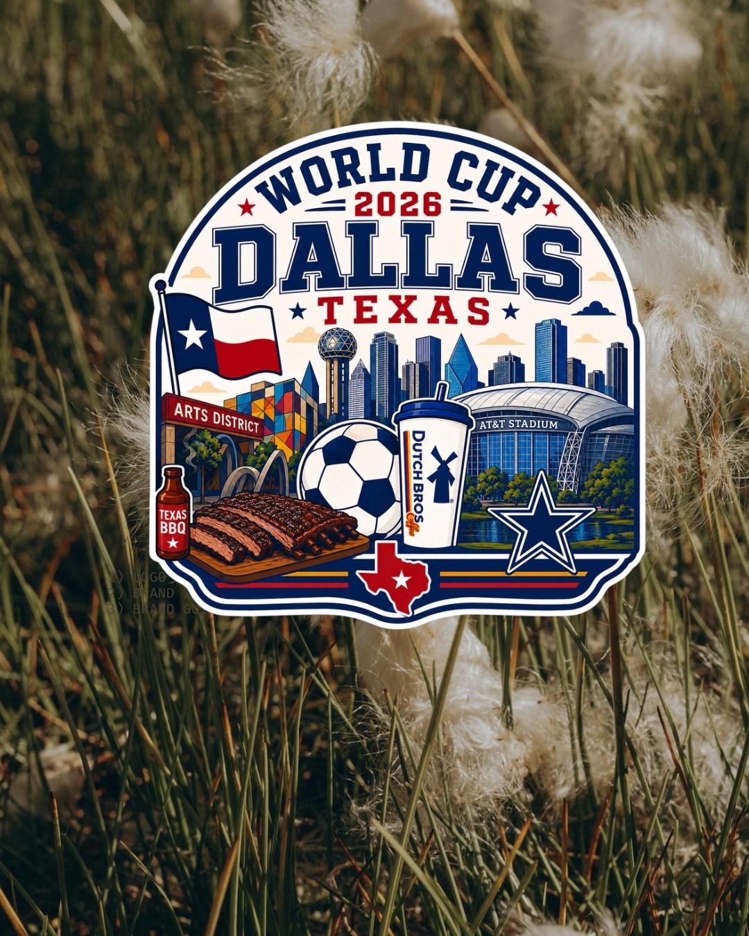 DUTCH BROS Sticker World Cup Soccer Dallas Texas Stadium 2026