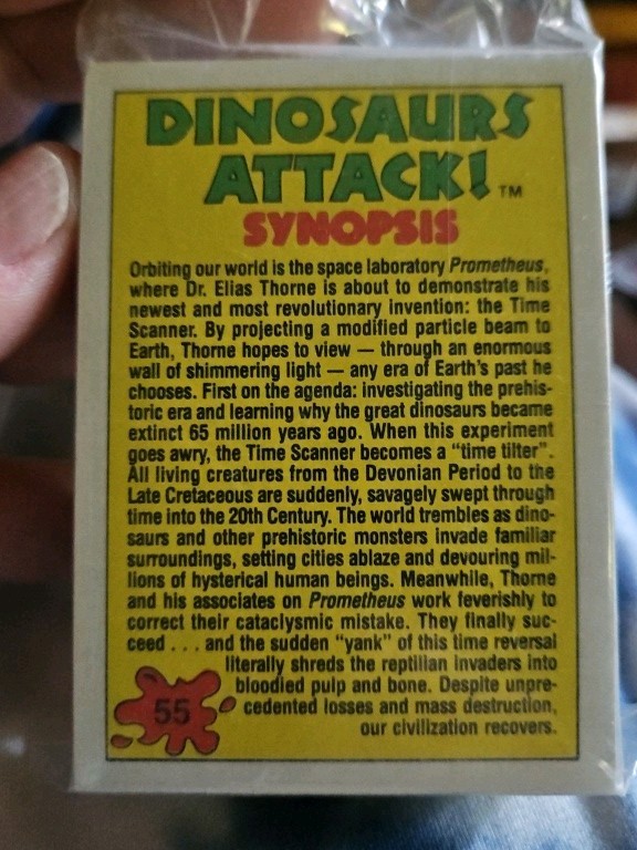 1988 TOPPS Dinosaurs Attack! deck NM Complete 55 cards and 11 stickers