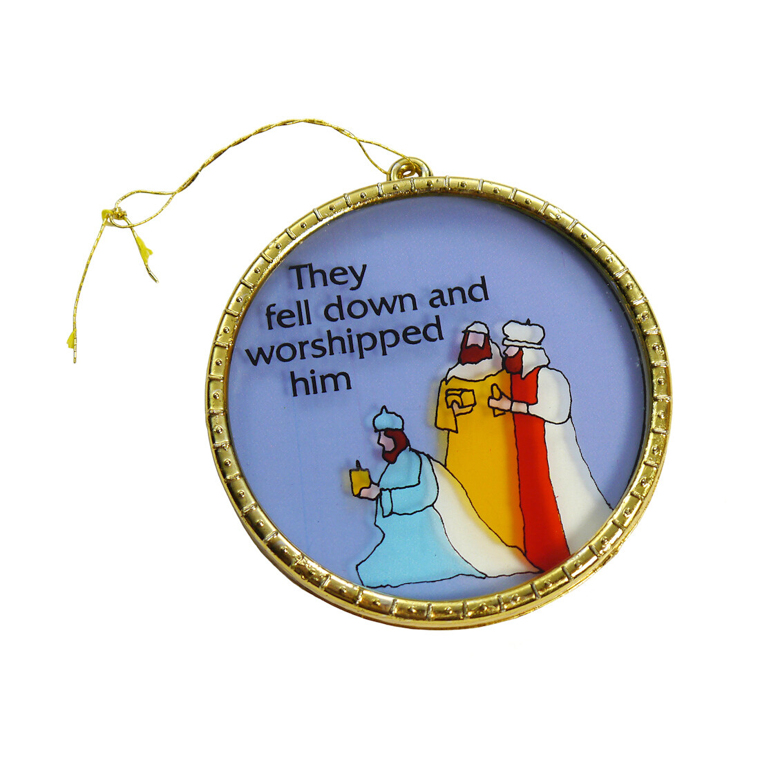 Three Wise Men Worship Ornament Religious Christmas Nativity Medallion Pendant