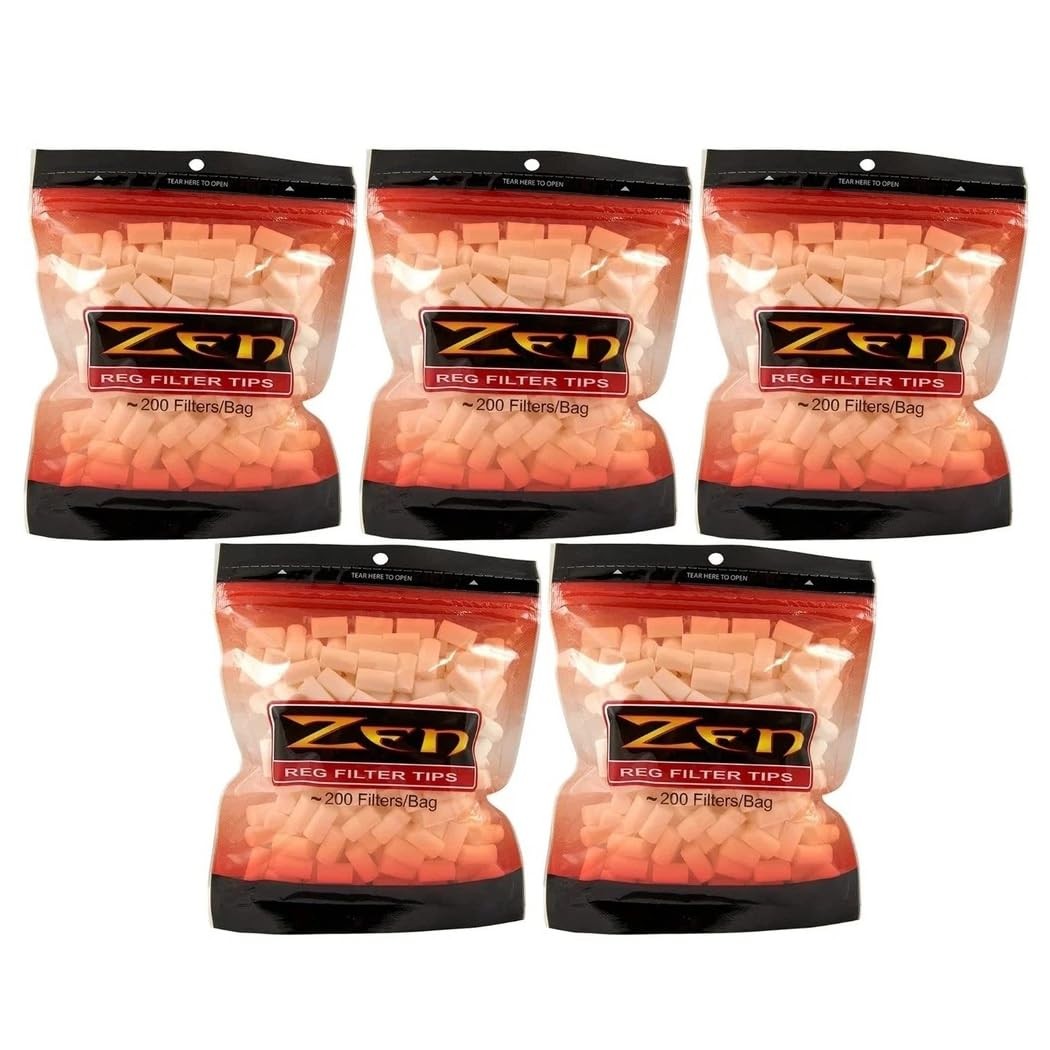 Zen Cigarette Filter Tips Bundle – 5 Bags – 1000 Filter Tips – Regular