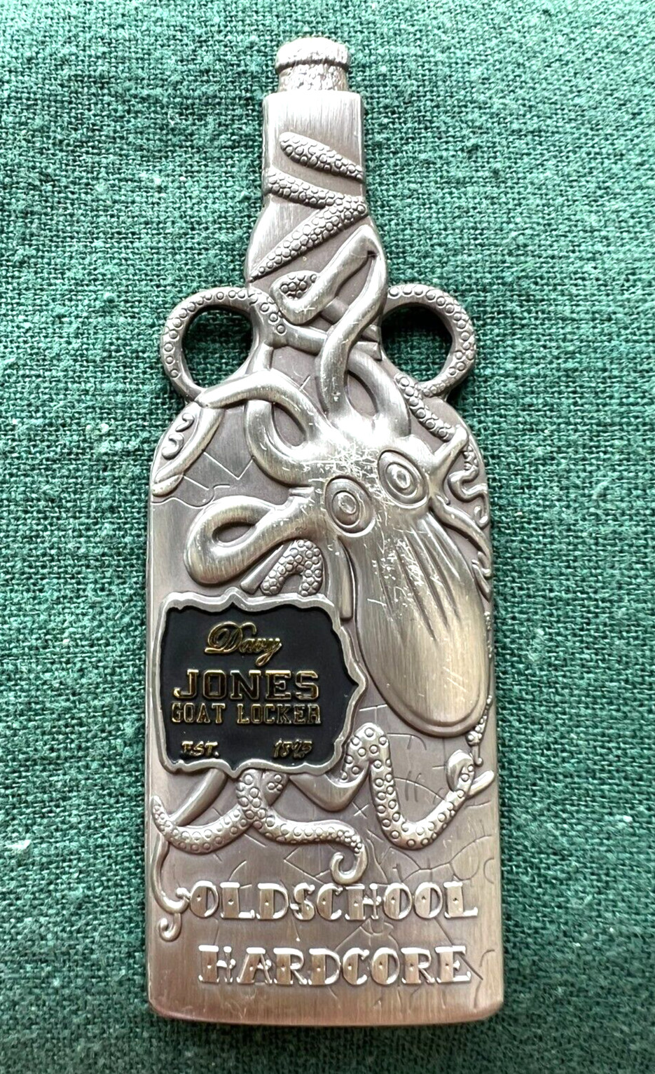 Davy Jones Goat Locker Rum Bottle Skull Kraken US Navy Chief CPO Challenge Coin
