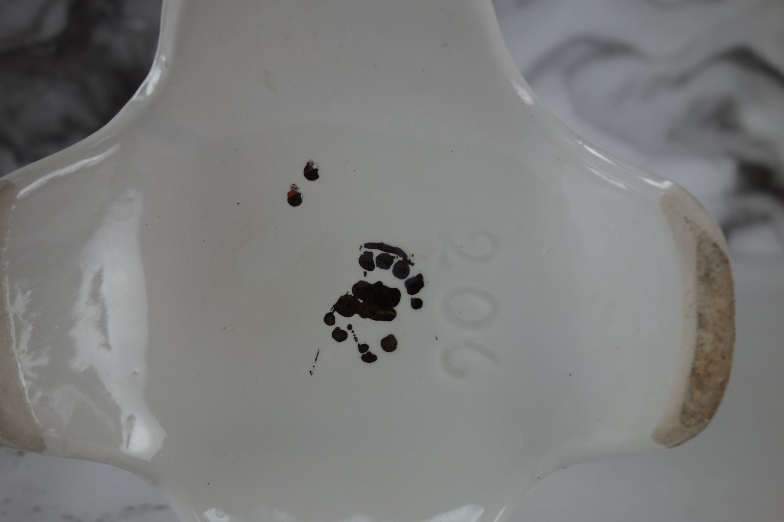 Hand Decorated With Cherubs Italian Footed Vase, Gold Trim Porcelain 15.5″ Tall