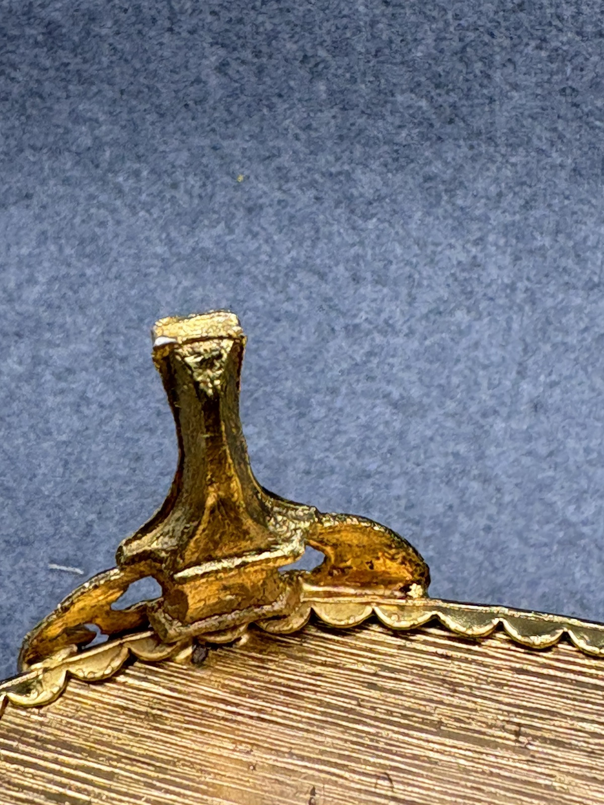 Hollywood Regency Vintage Ormolu Trinket Jewelry Box Filigree Gold Tone Oval