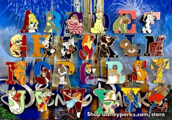 ❤️ 2011 DLR Alphabet Series You Choose – All 26 Letters (A-Z) Hidden Mickey Pins