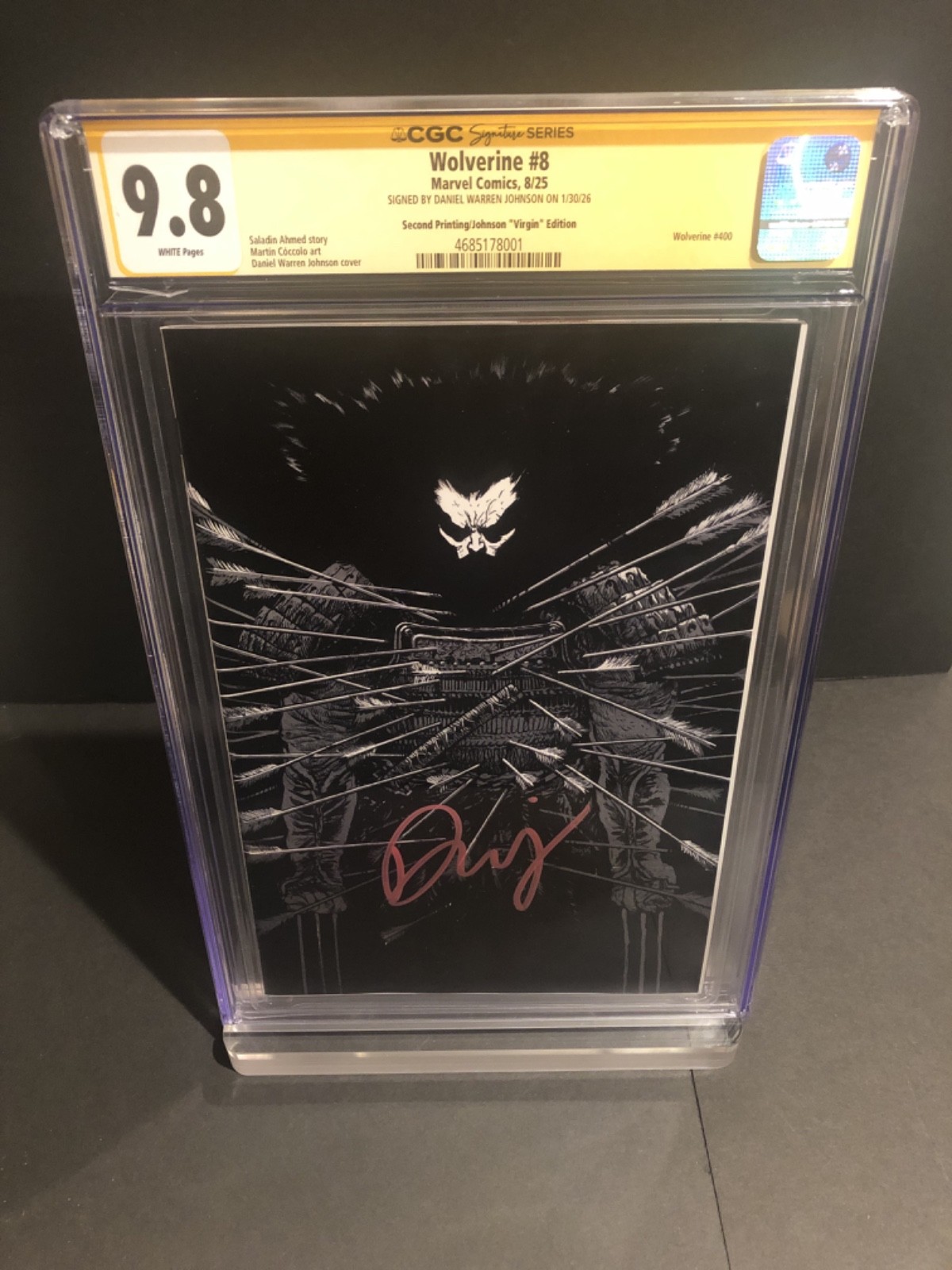 Wolverine #8, 8/25, Second Printing/Johnson “Virgin” Edition, CGC 9.8 SS