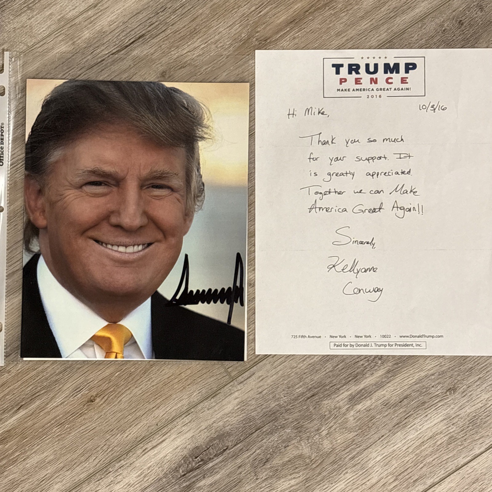 Donald Trump USA President Autographed 8×10 Hand Signed Photo MAGA (Read)