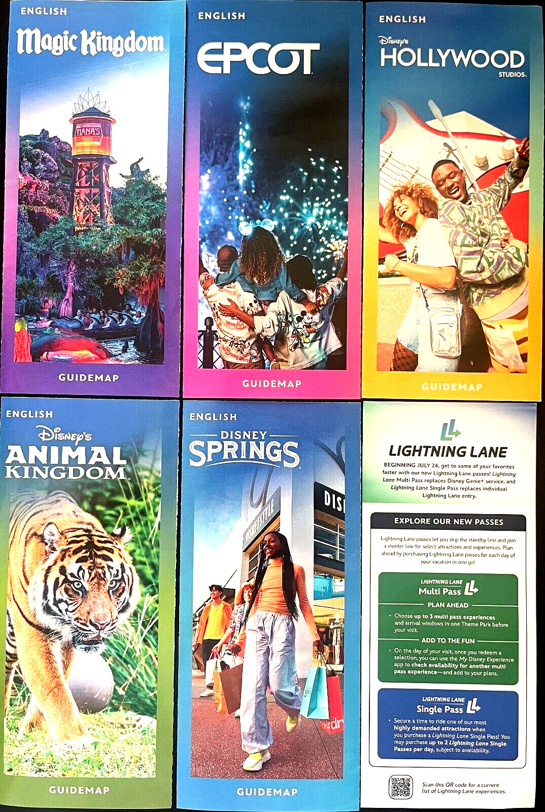 NEW 2025 Walt Disney World Theme Park Guide Maps 5 Maps + Genie Newest Available