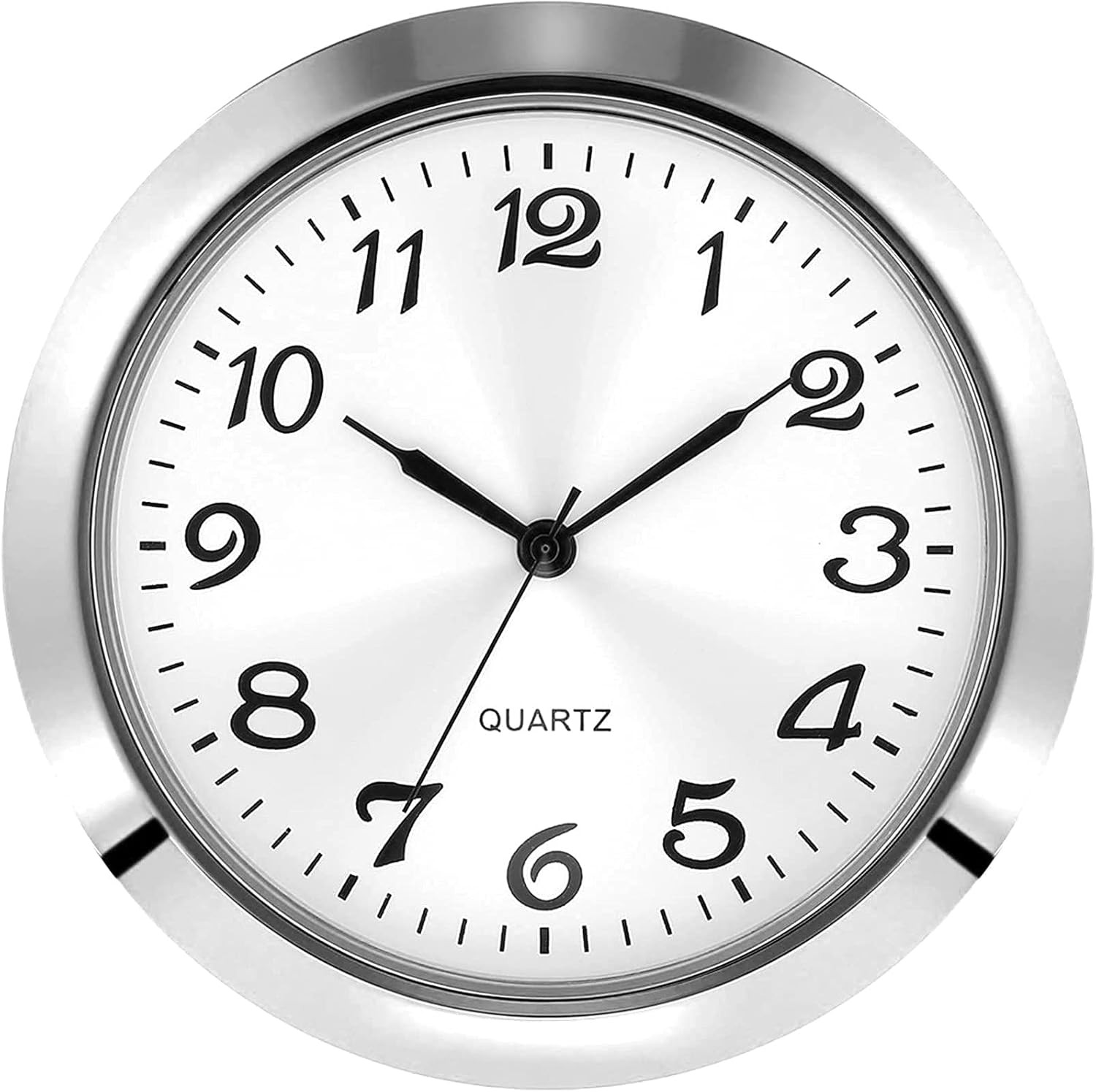 2-1/8 Inch (55 Mm) Quartz Clock Insert, Zinc-Alloy Metal Case, Arabic Numeral, W
