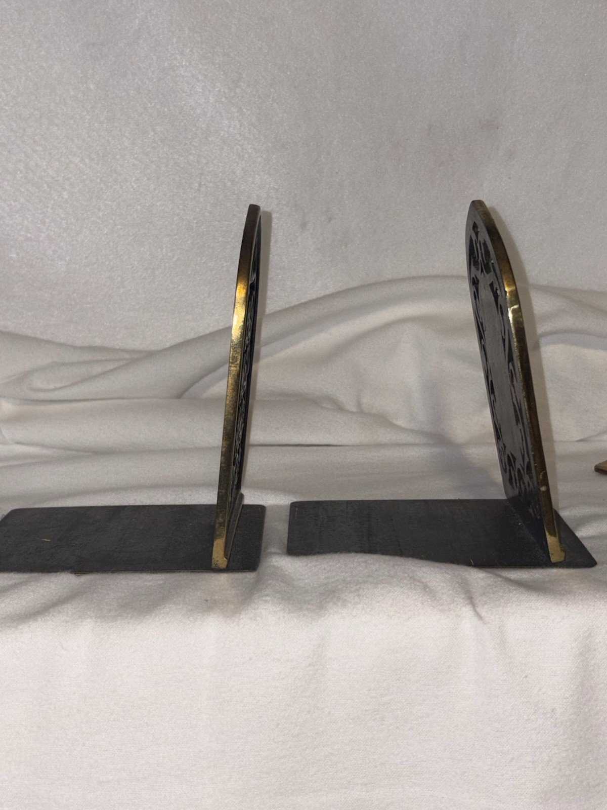 Vintage Solid Brass Oppenheim 12 Tribes With Grapes Vines Book Holders Bookends