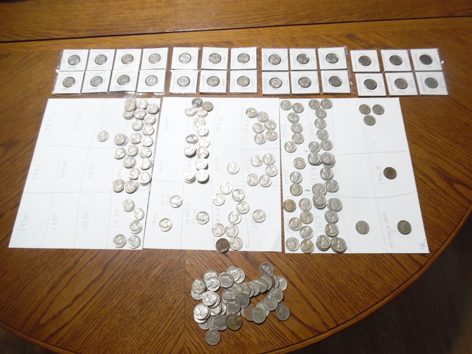 Lot of 232 Nickels 1906-1969 V Buffalo Jefferson Coins Circulated & BU? W/silver