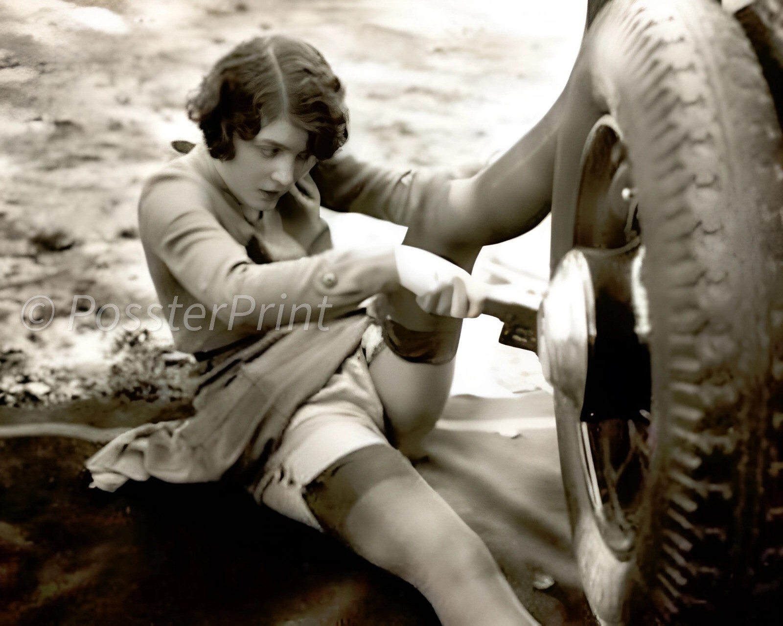 Flappers Photo Girls Vintage 1920s Automobil – Pint 8×10 –