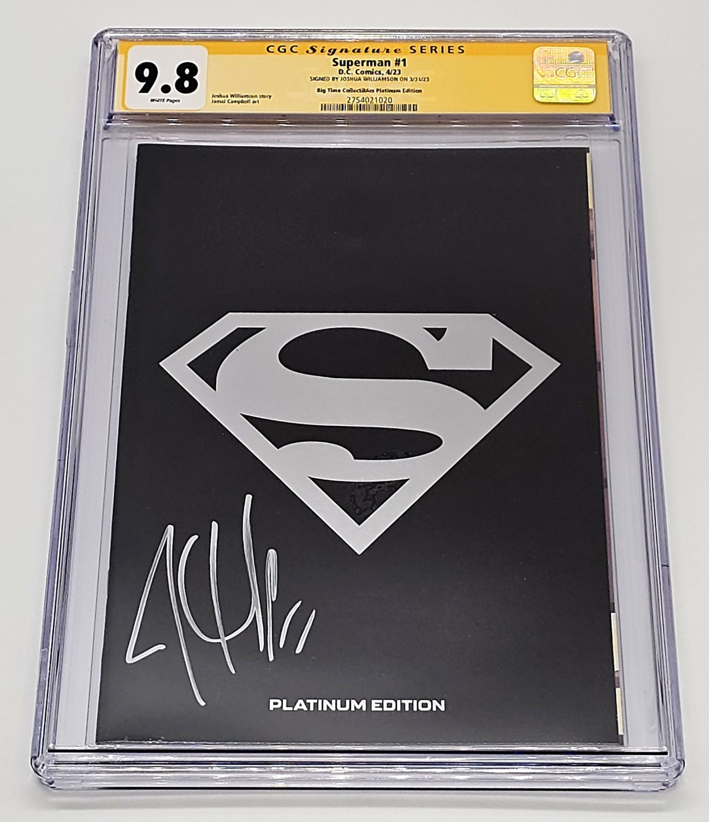 SUPERMAN #1 CGC SS 9.8 BTC PLATINUM EDITION SIGNED BY JOSHUA WILLIAMSON