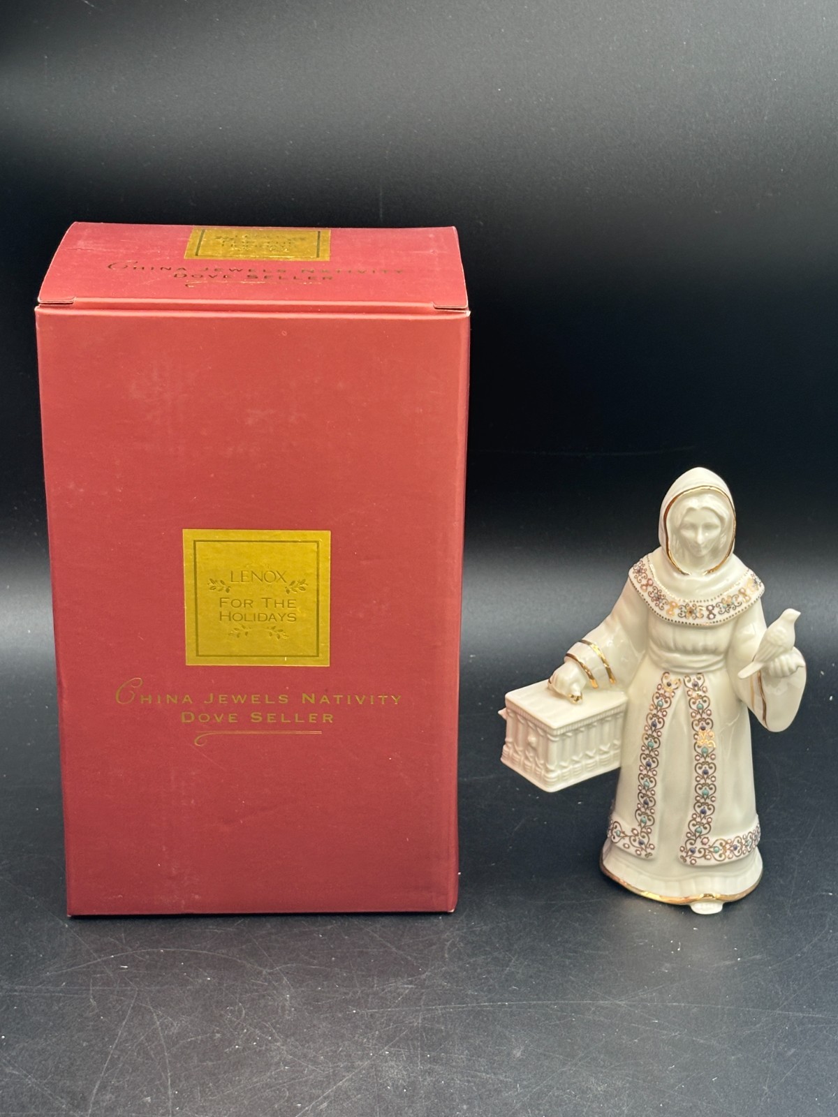 Lenox China Jewels “DOVE SELLER” Nativity Figurine W/Original Box