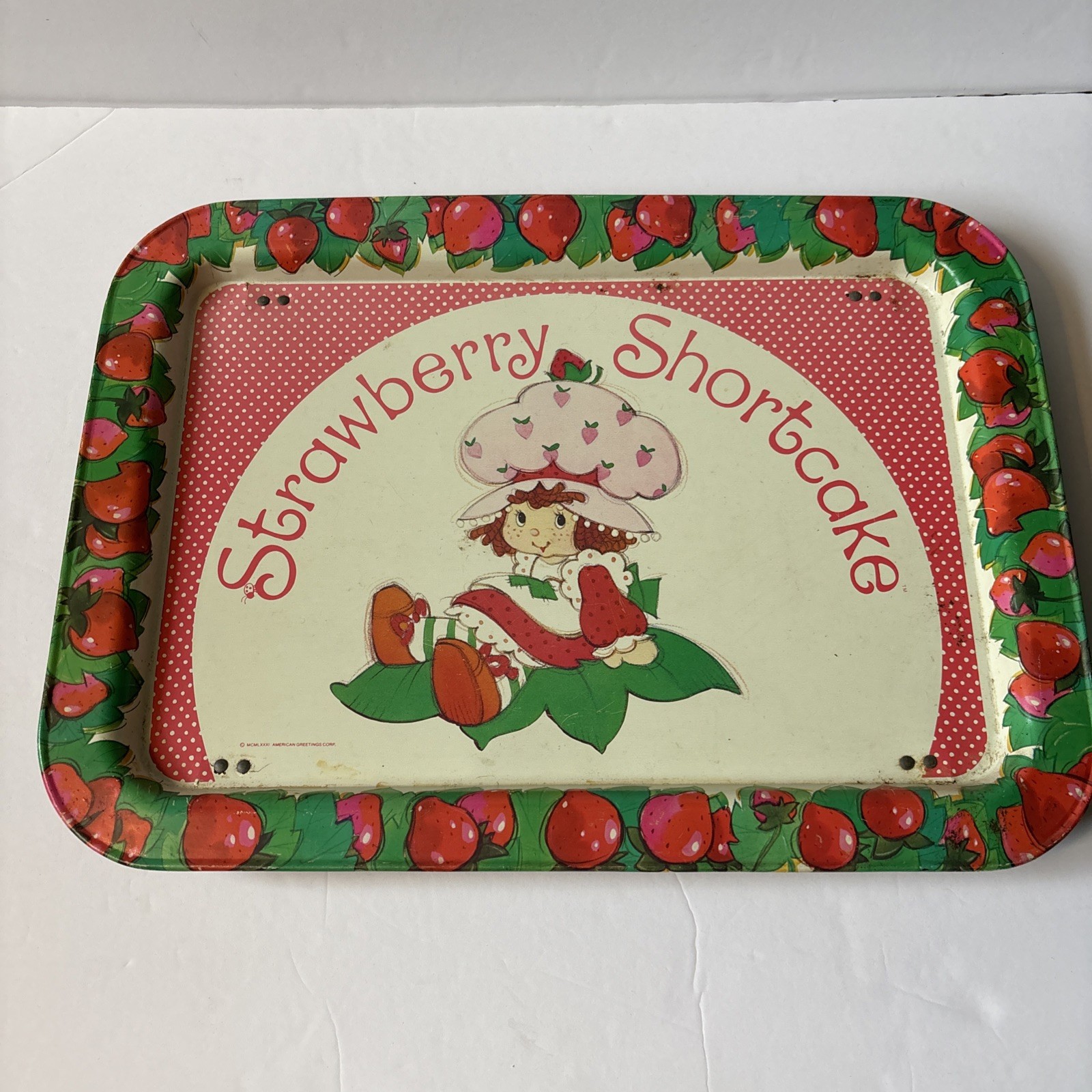 Vintage 1981 Strawberry Shortcake Folding TV / Lap Tray Collectible Fun!