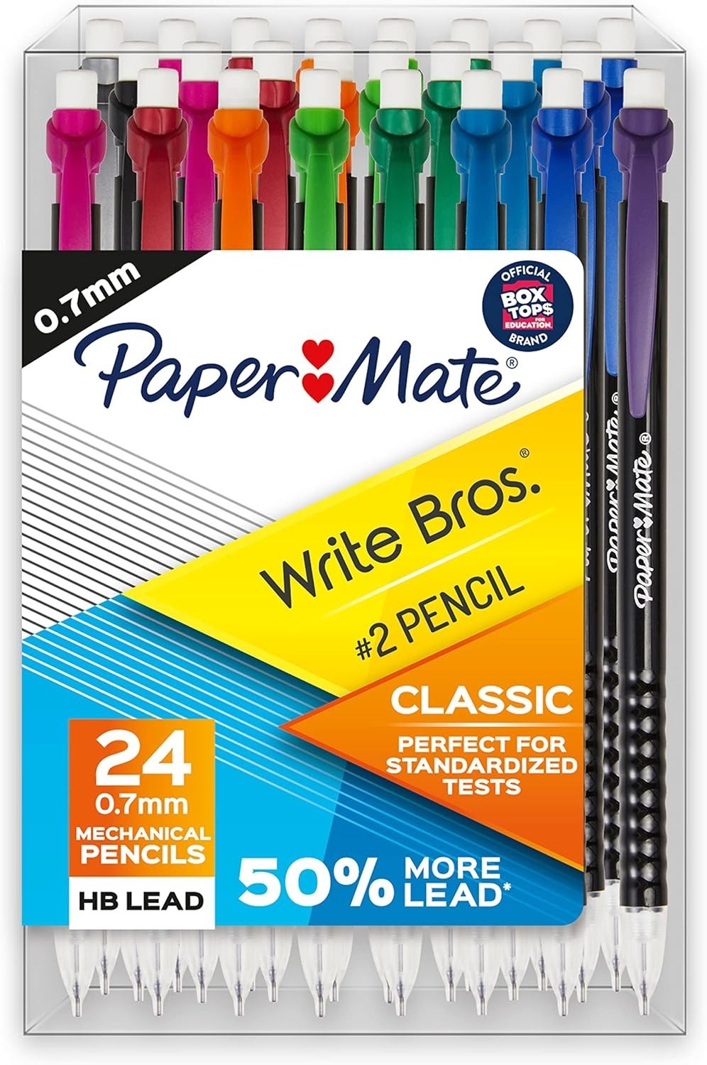 24 Count Write Bros. Mechanical Pencils, 0.7mm, Ideal for Classroom & Office