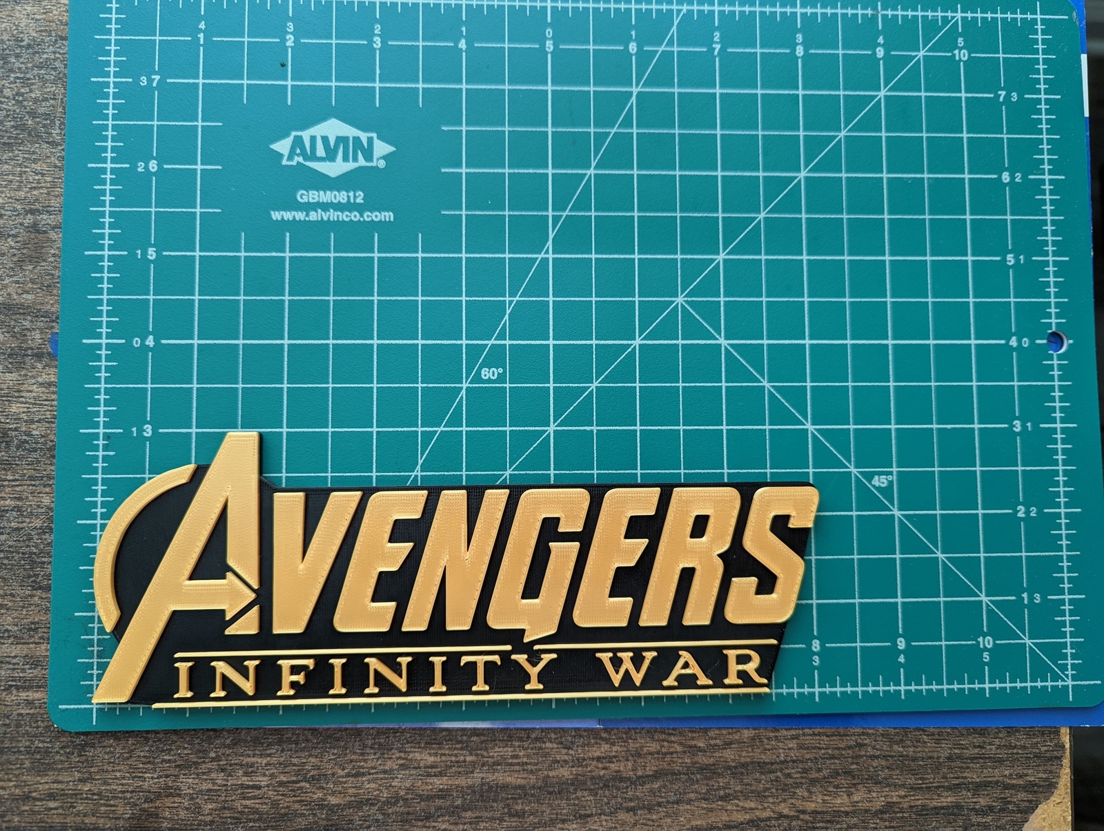 Avengers Infinity War 3D printed logo title display stand shelf wall hang mount
