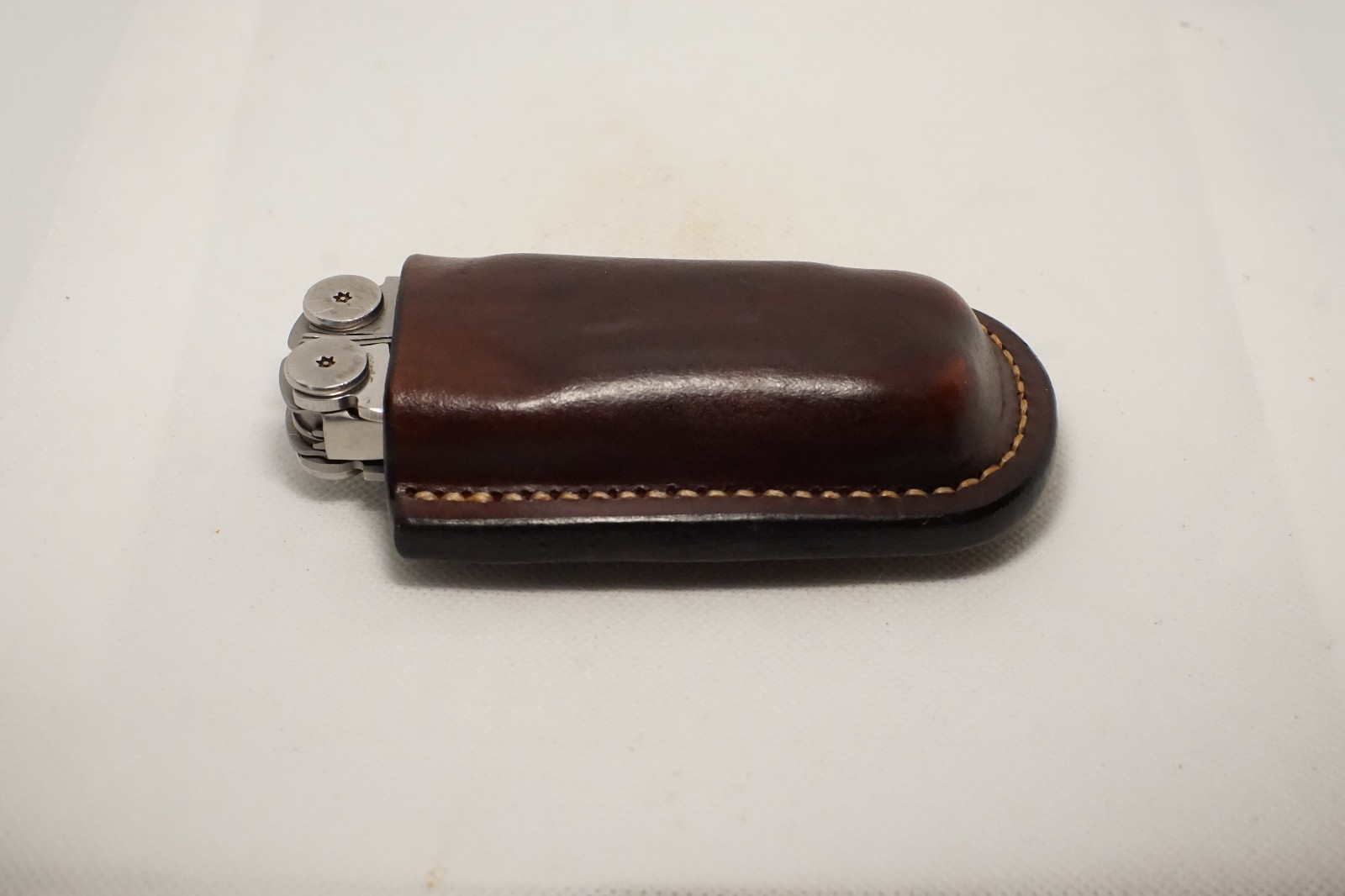 Leatherman wave plus leather sheath handmade dark brown color. Sheath only.
