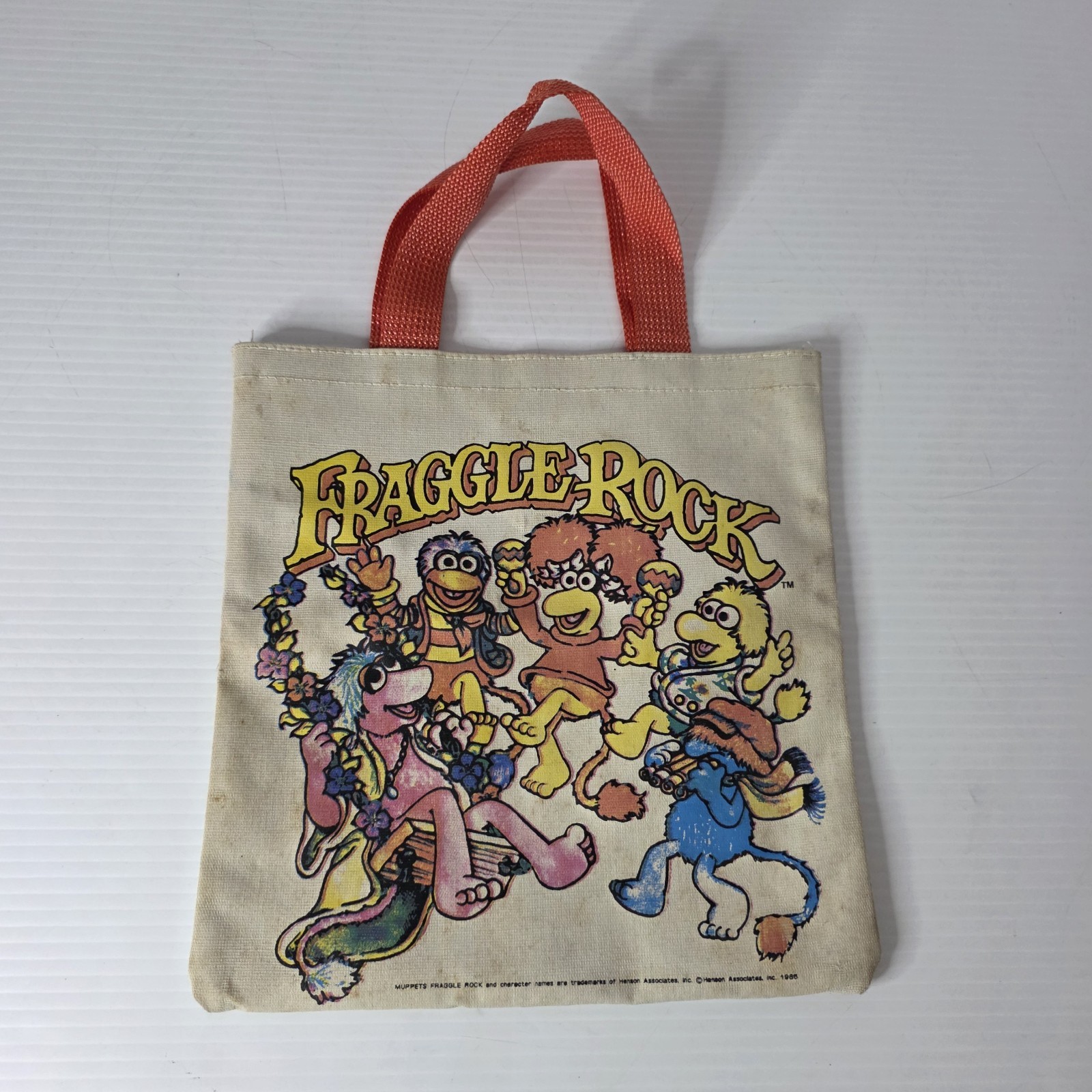 Vintage Fraggle Rock Canvas Tote Bag Jim Henson Muppets 1985 Bag