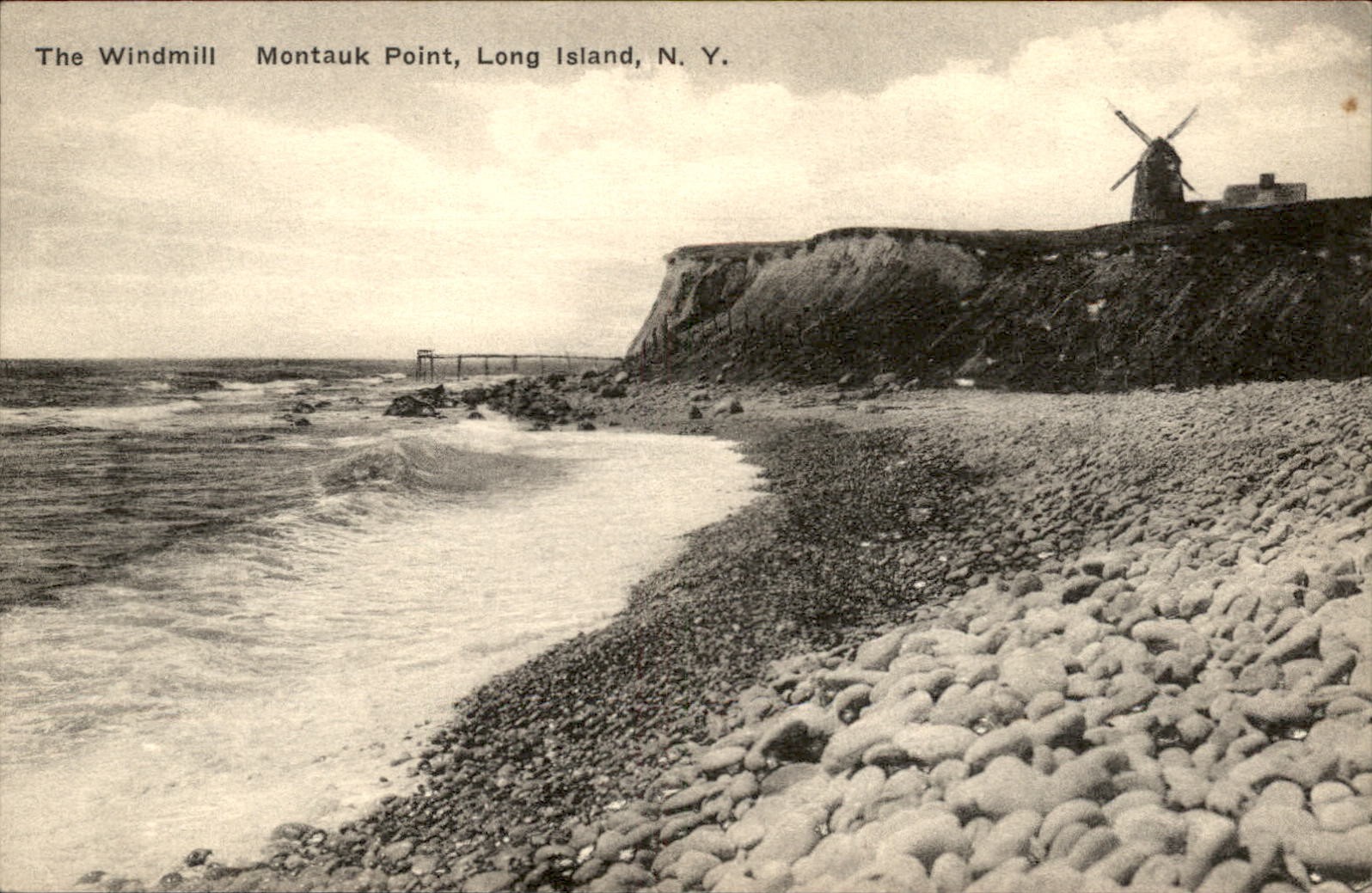 Montauk Point New York NY Windmill The Albertype Co. c1900s-10s Vintage Postcard
