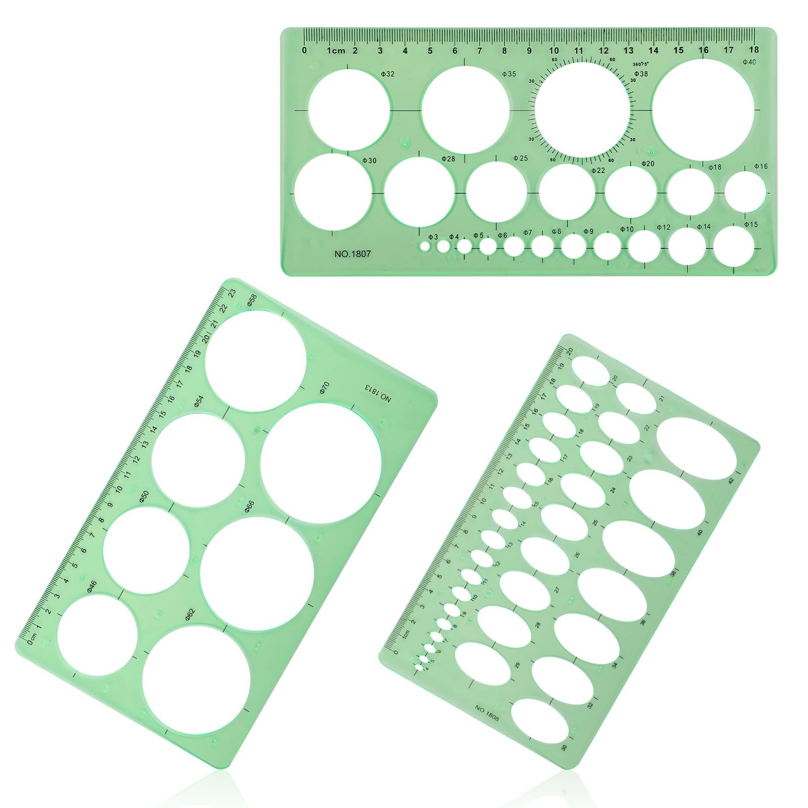 3pcs Circle Template, Plastic Round Circle Stencil Geometric Circle and Oval …