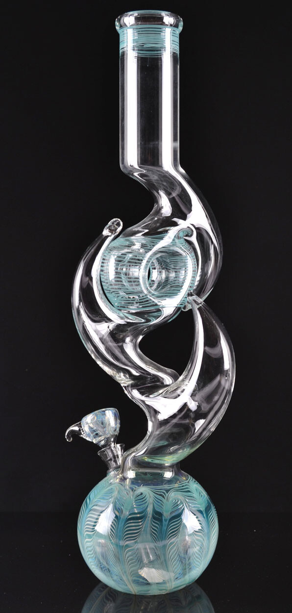 16″ Milky Way Double Horned Thick Glass Zong Bong Bubbler Water Pipe Made In USA