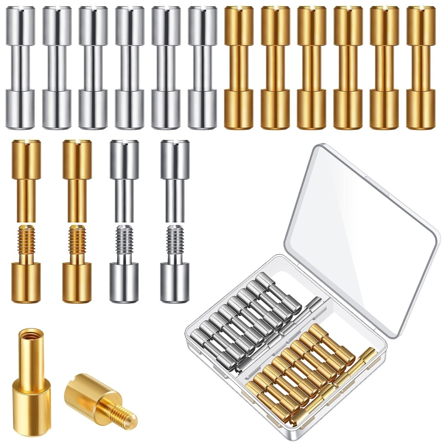 Knife Making Supplies Brass Stainless Steel Fasteners Rivets Handle Pins 20 Sets