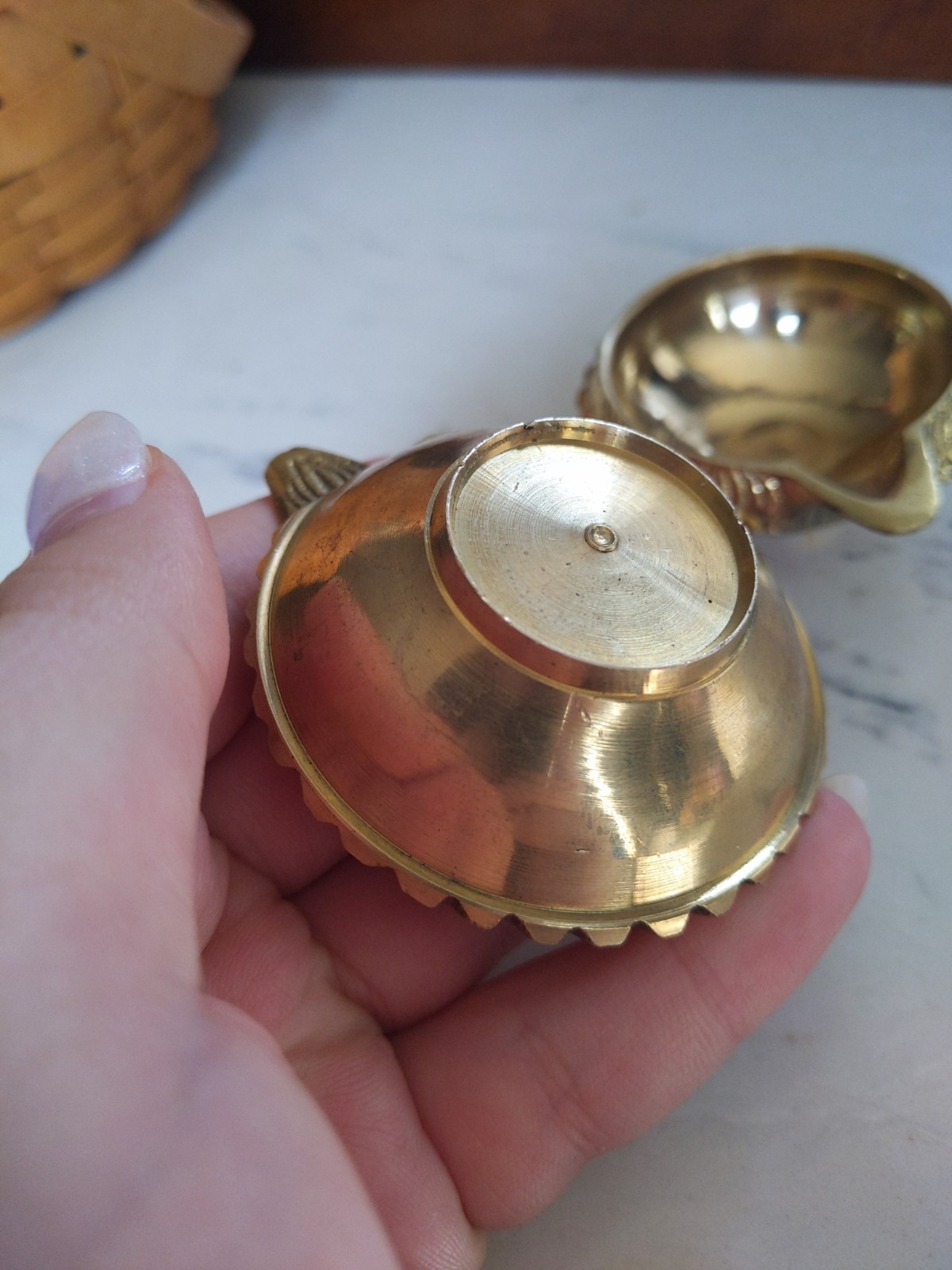 2 Brass Kuber Diyas Oil Lamp -Hindu Puja -Religious Diwali Gift Christmas Home