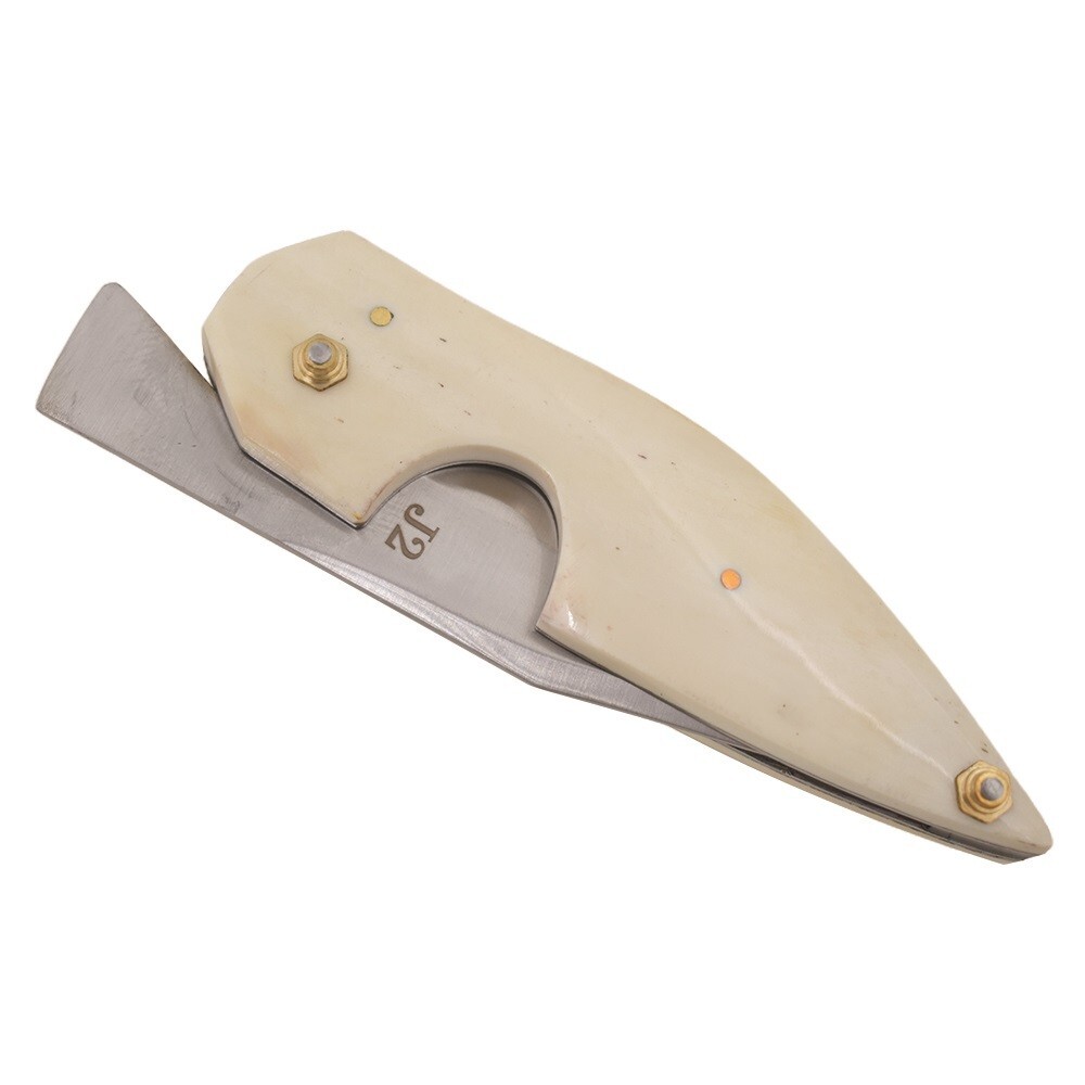 7.5″ Razor Sharp Bone Handle Cigar Cutter Knife with Leather Sheath