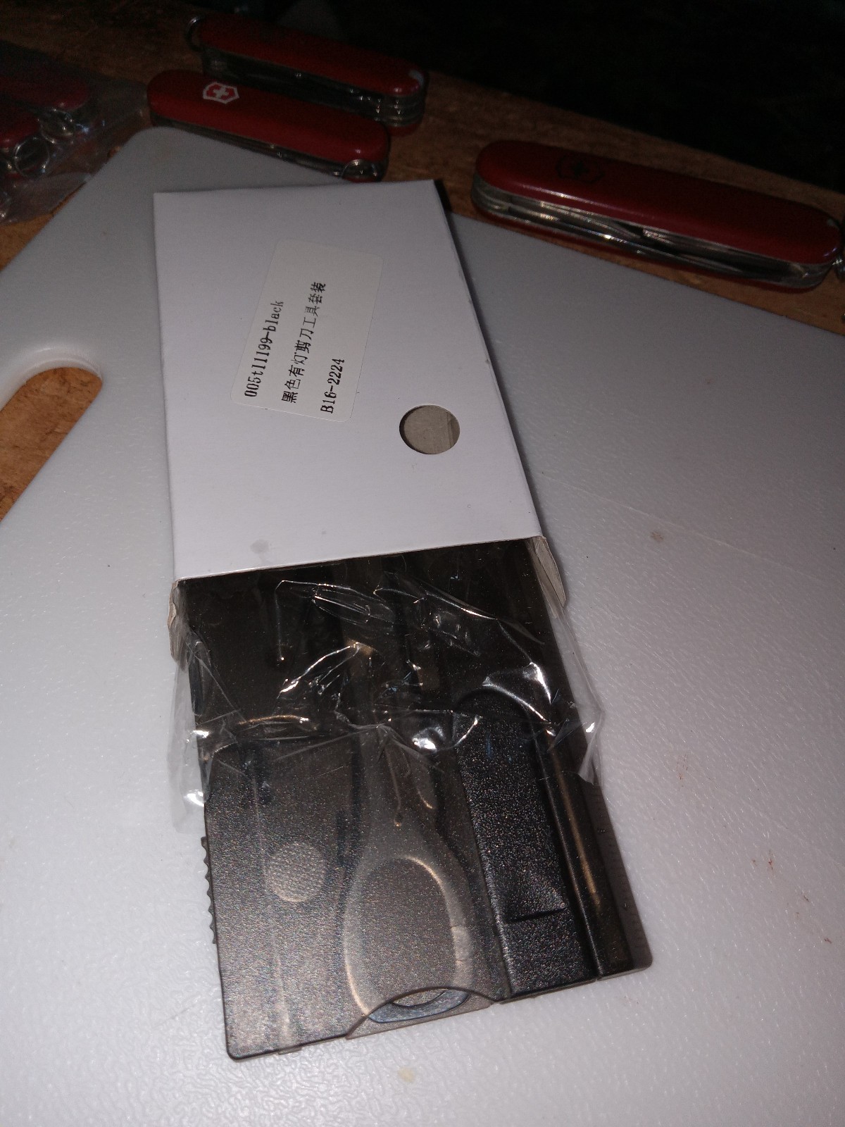 FREE SHIPPING!!! 12-in-1 Credit Card Toolkit, Victorinox Clone, Transluc. Black