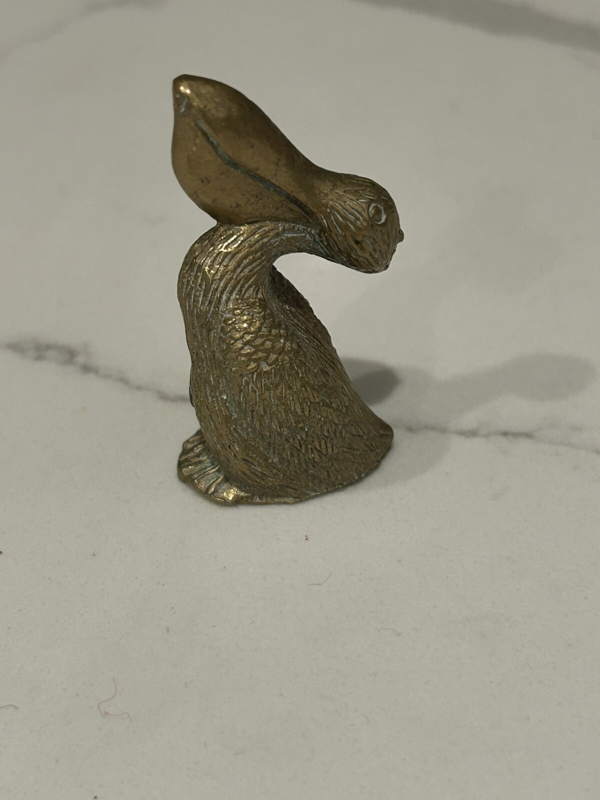 VTG Solid Brass Pelican Shore Bird Paperweight Figurine Desk Decor 4.7 oz.
