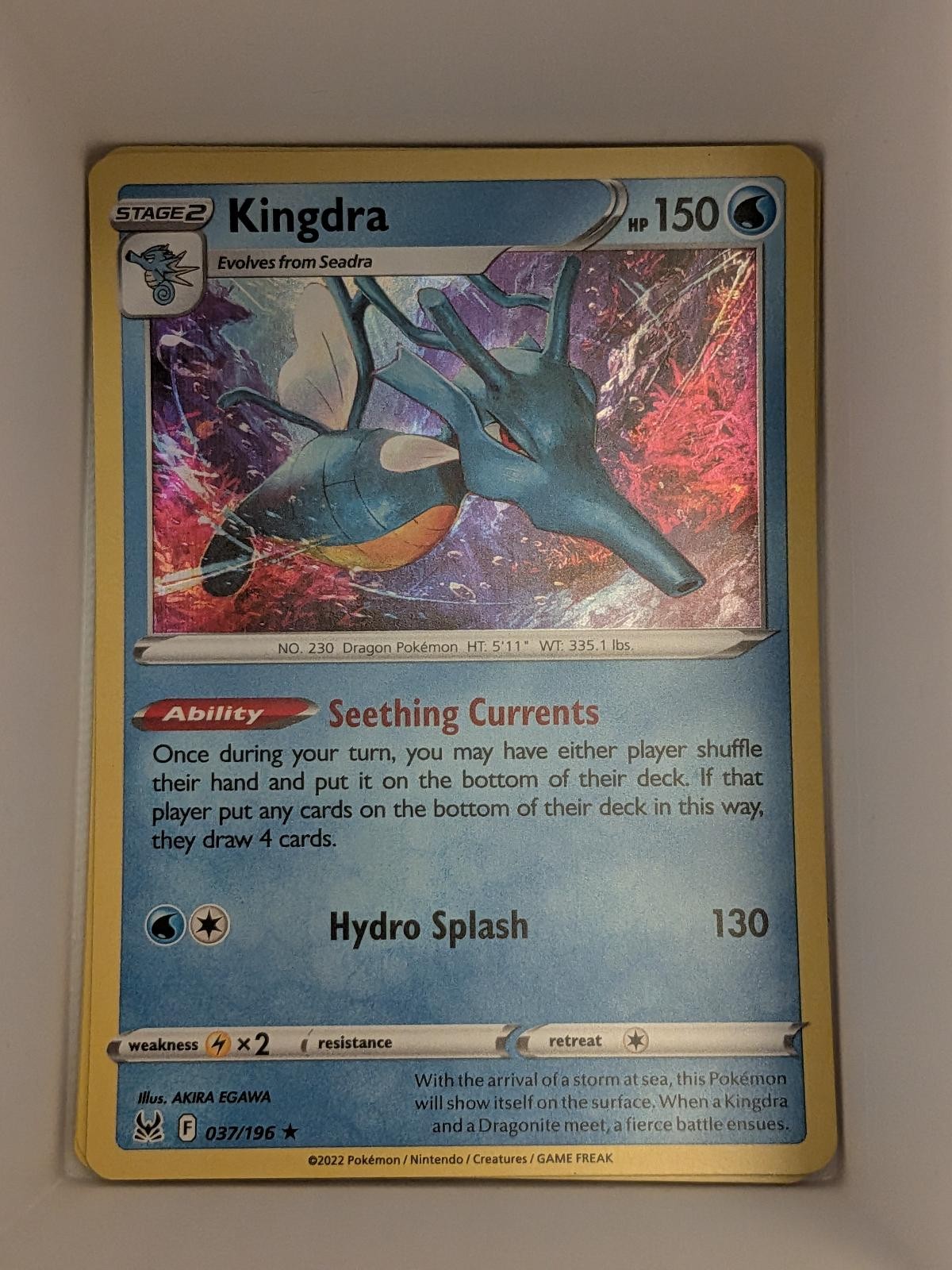 Kingdra 037/196 Holo Rare Lost Origin Pokemon Near Mint