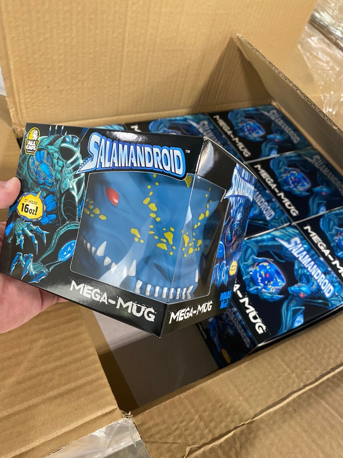 SALAMANDROID MEGA-MUG! 16 oz! eBay exclusive! ALL CAPS COMICS!