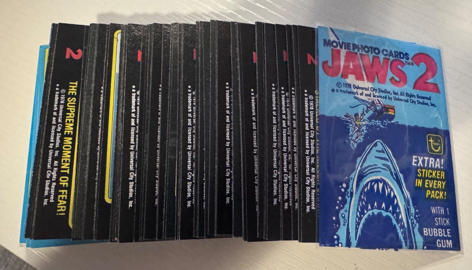 1978 Topps JAWS 2 Movie Trading cards – Complete Set 59 cards 11 Stickers EX
