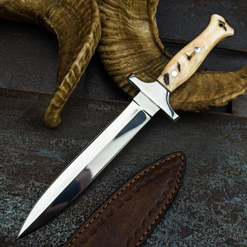 Custom Handmade Carbon Steel Blade Survival Dagger Knife | Hunting Knife Camping