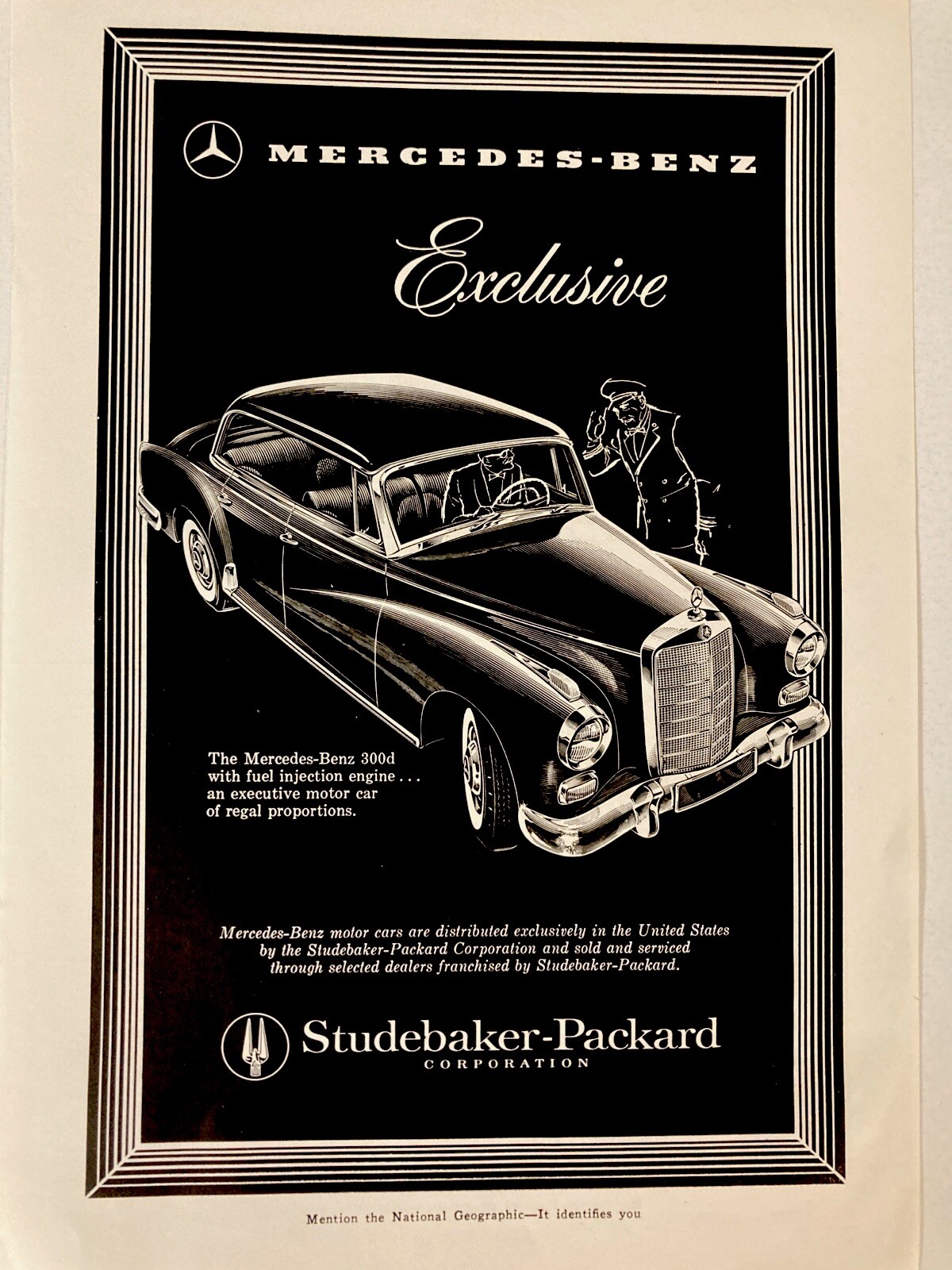 1958 Mercedes 300D Print Ad Exclusive