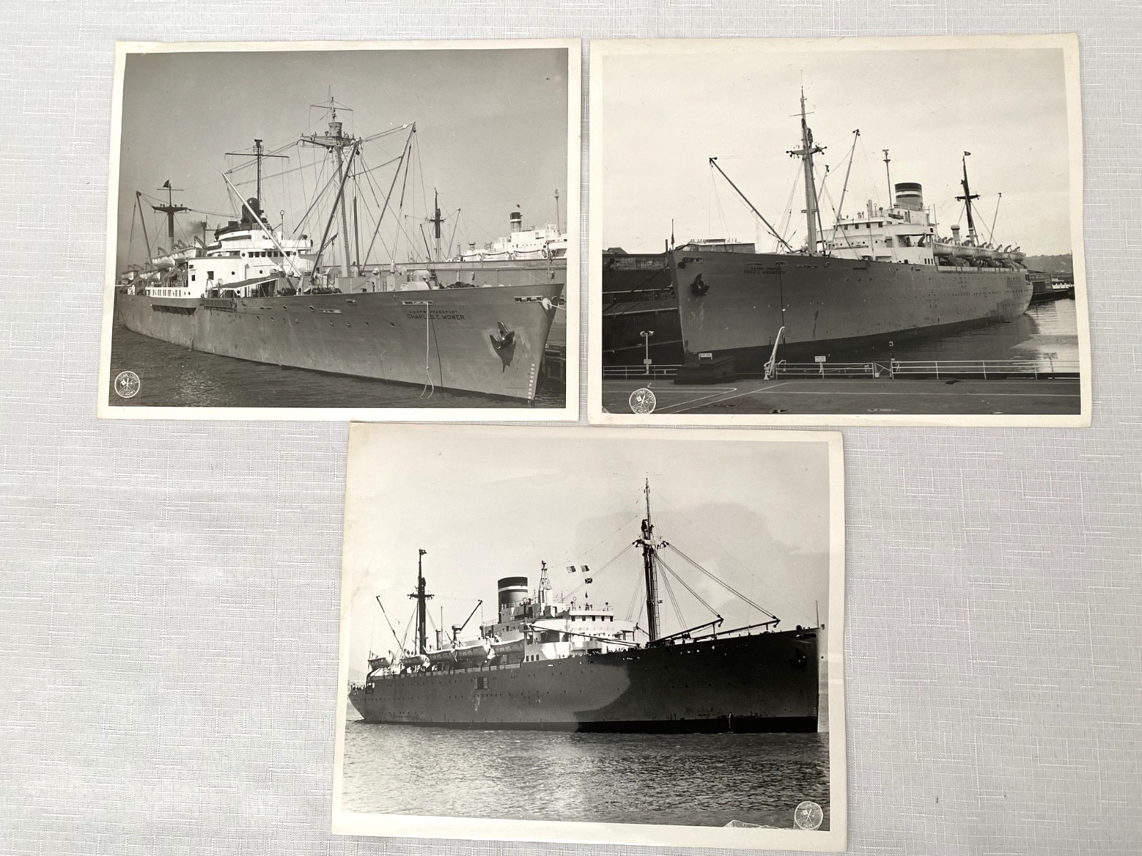 Lot of 3 Original U.S. Army Signal Corps Photographs-Ships/Seattle Port