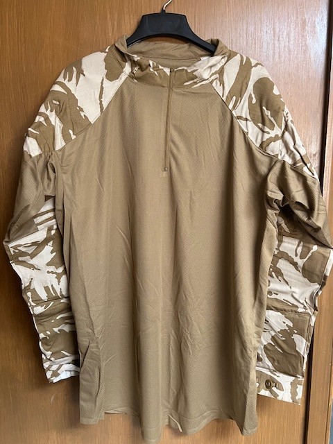 British Military Under Body Armour Combat Shirt, Size XXL, Desert. With Pads.