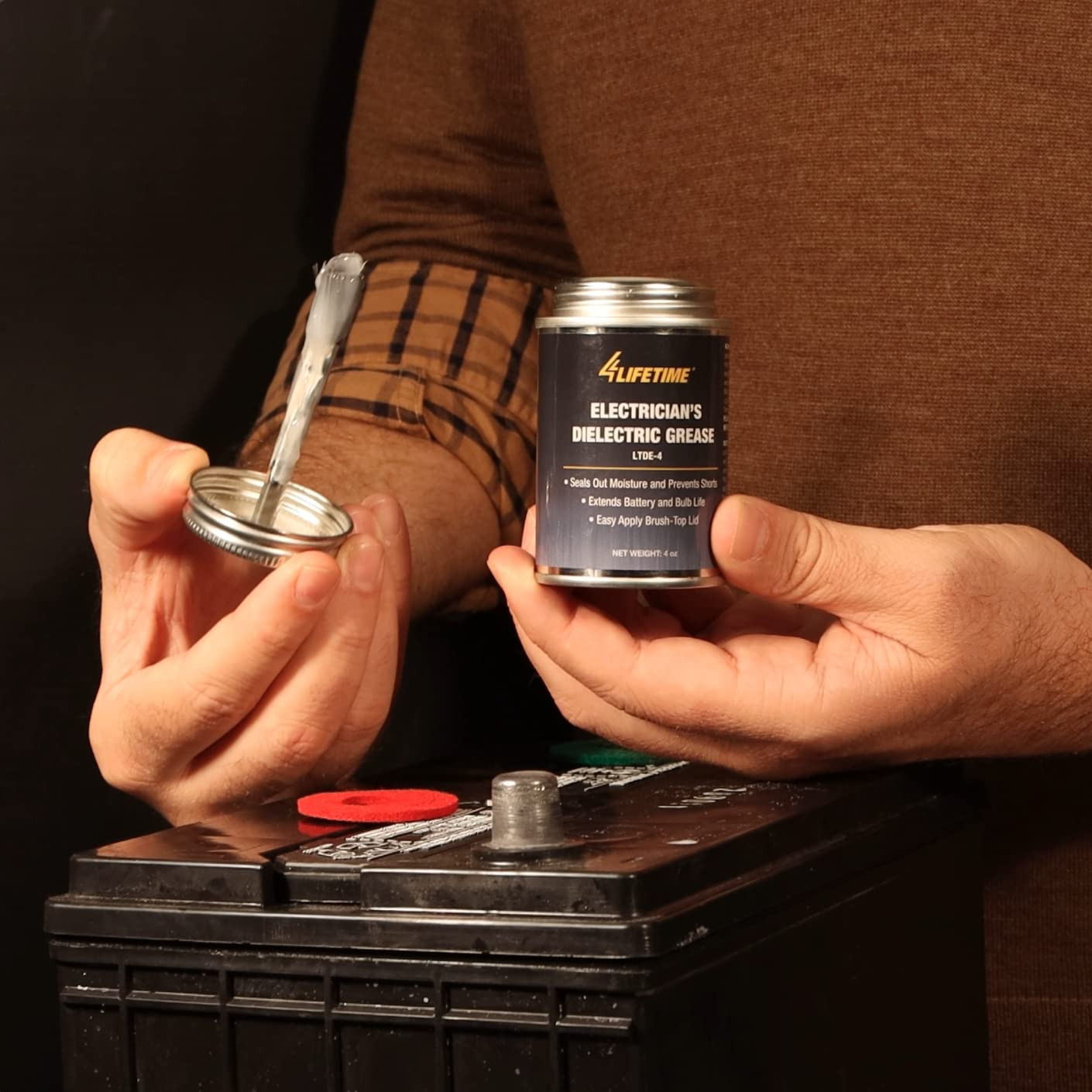 Dielectric Grease for Electrical Connectors – 4Oz Brush Top Can, Mess Free Appli