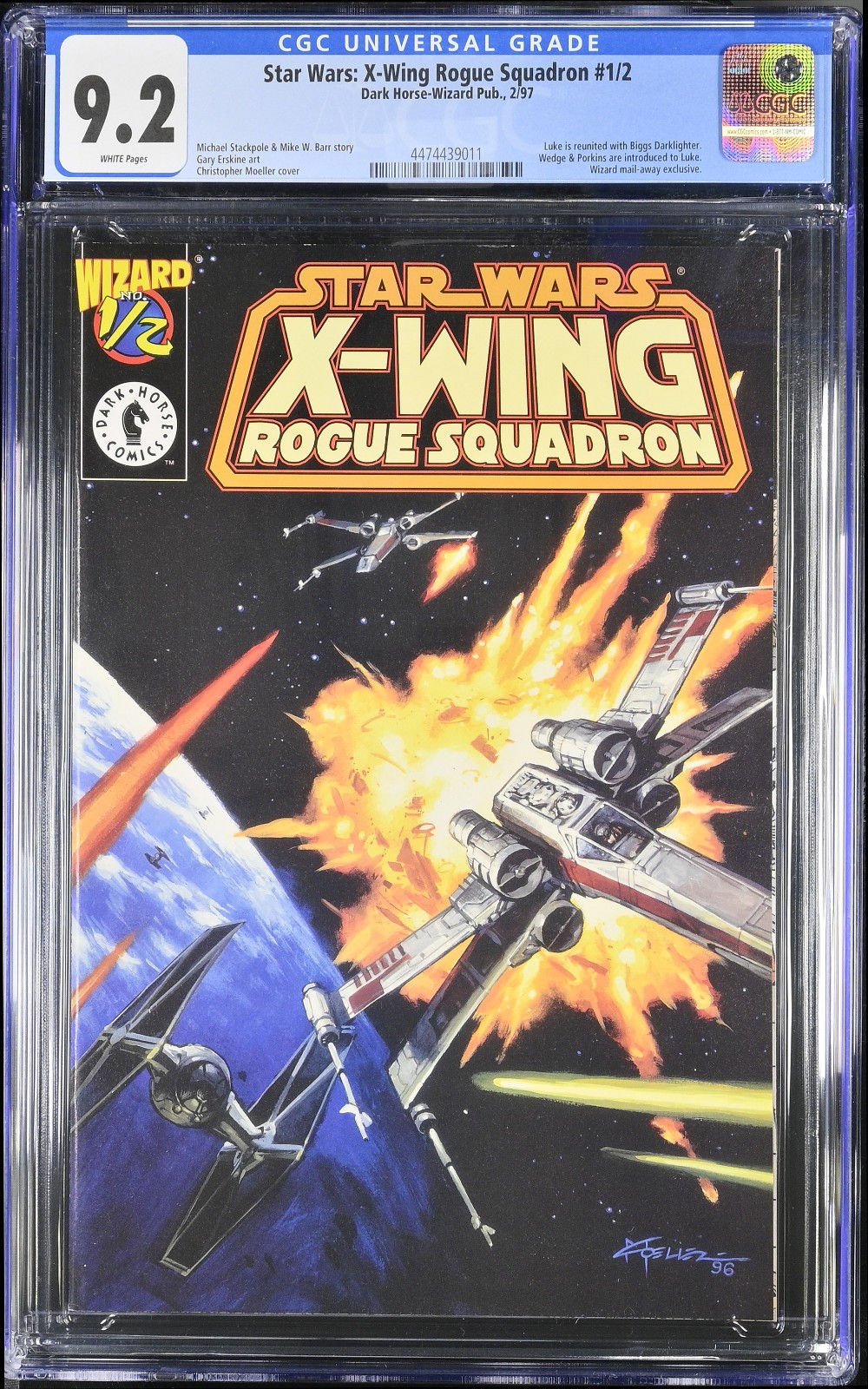 STAR WARS X-WING ROGUE SQUADRON ½ 1/2 CGC 9.2 WIZARD MAIL EXCLUSIVE WHITE PAGES