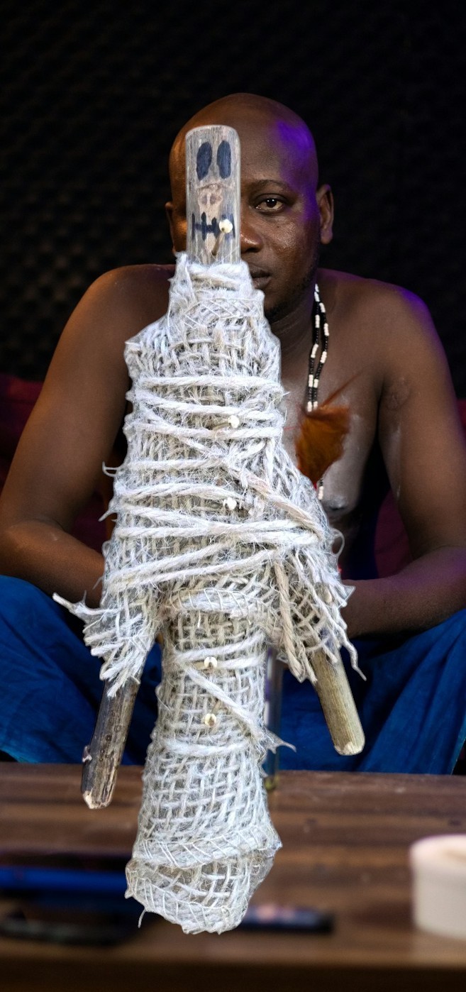 Bad Juju Voodoo Doll Full of Nails Cloth Spirit Doll Ritual 7″