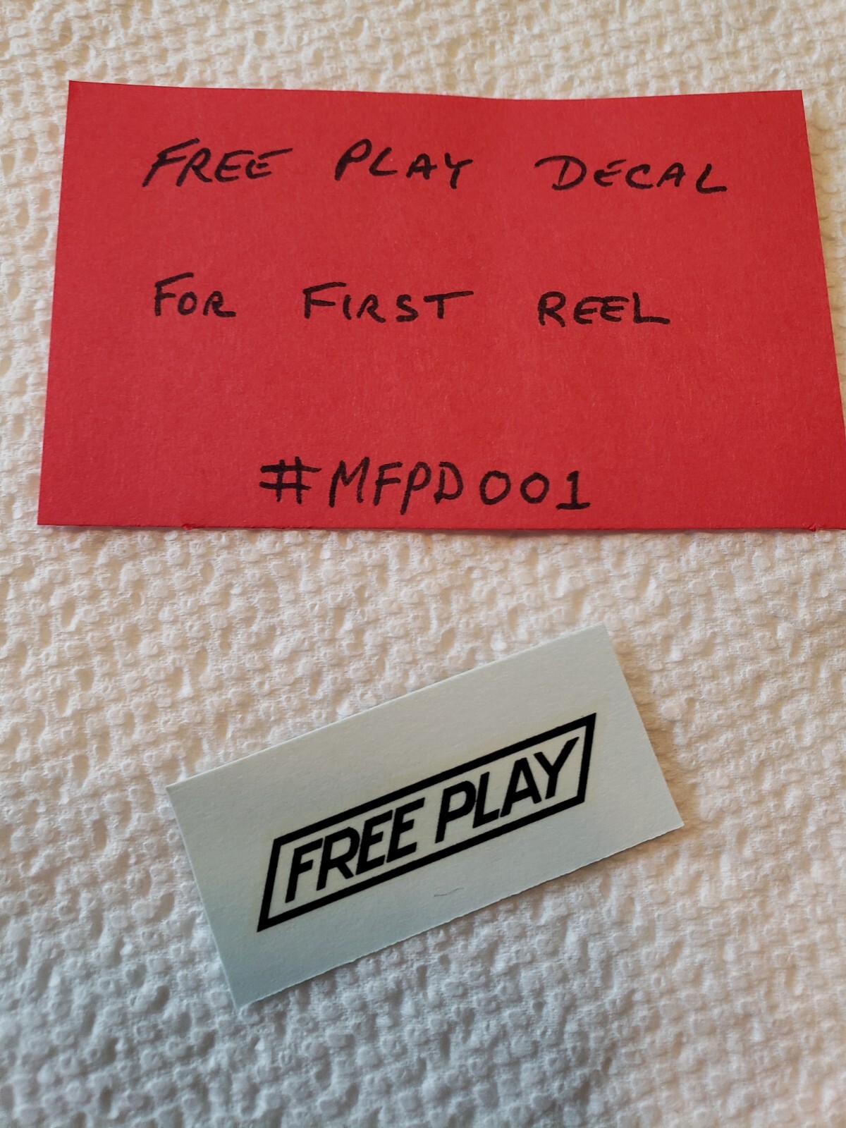 MILLS FREE PLAY DECAL (1) DECAL OVER LAYS THE LEMON ON FIRST REEL #MFPD001