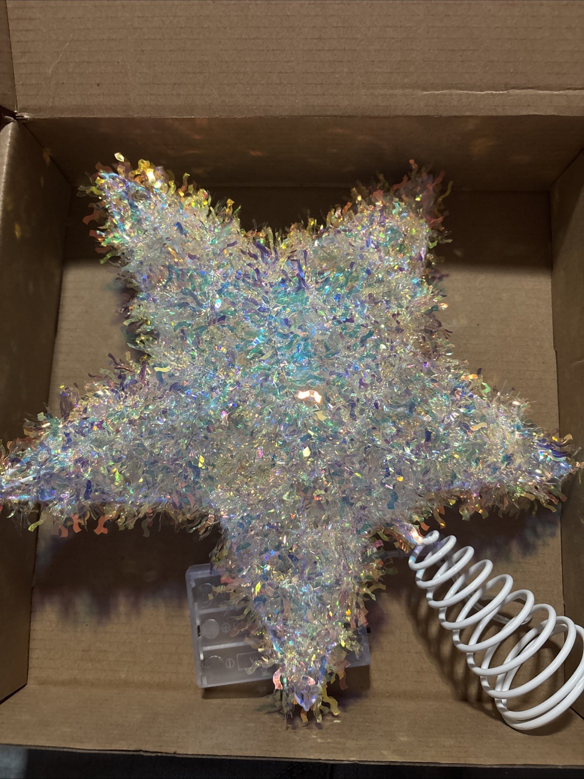 Battery Powered Christmas Tree Topper Star W/ LED Lights Holiday Decor #52