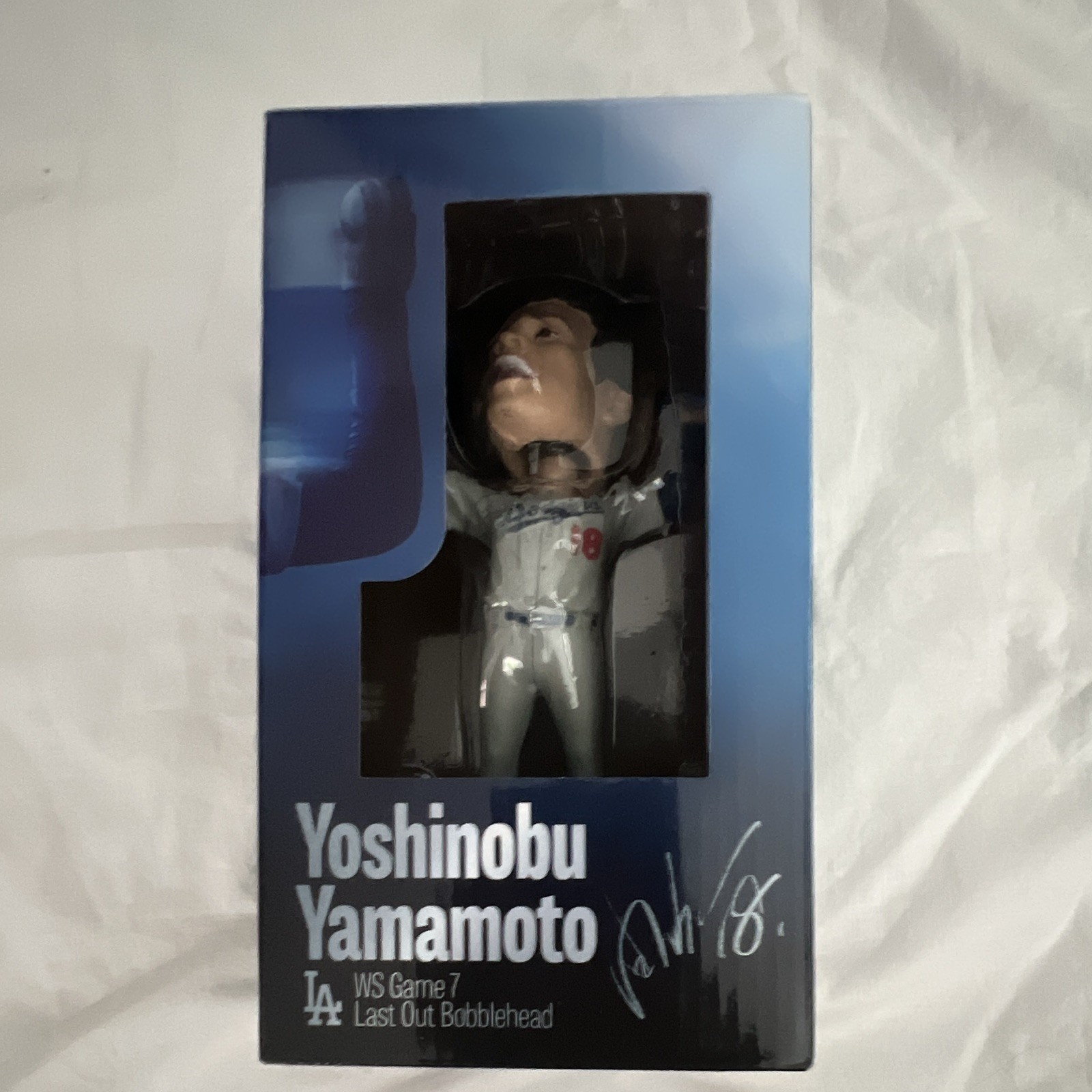 ANA Yoshinobu Yamamoto LA Dodgers Autographed WS Game 7 Last Out Bobblehead