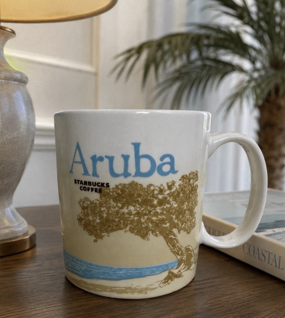 Starbucks Aruba Icon Series 2013 Coffee Mug Blue Interior Collectible 16oz.