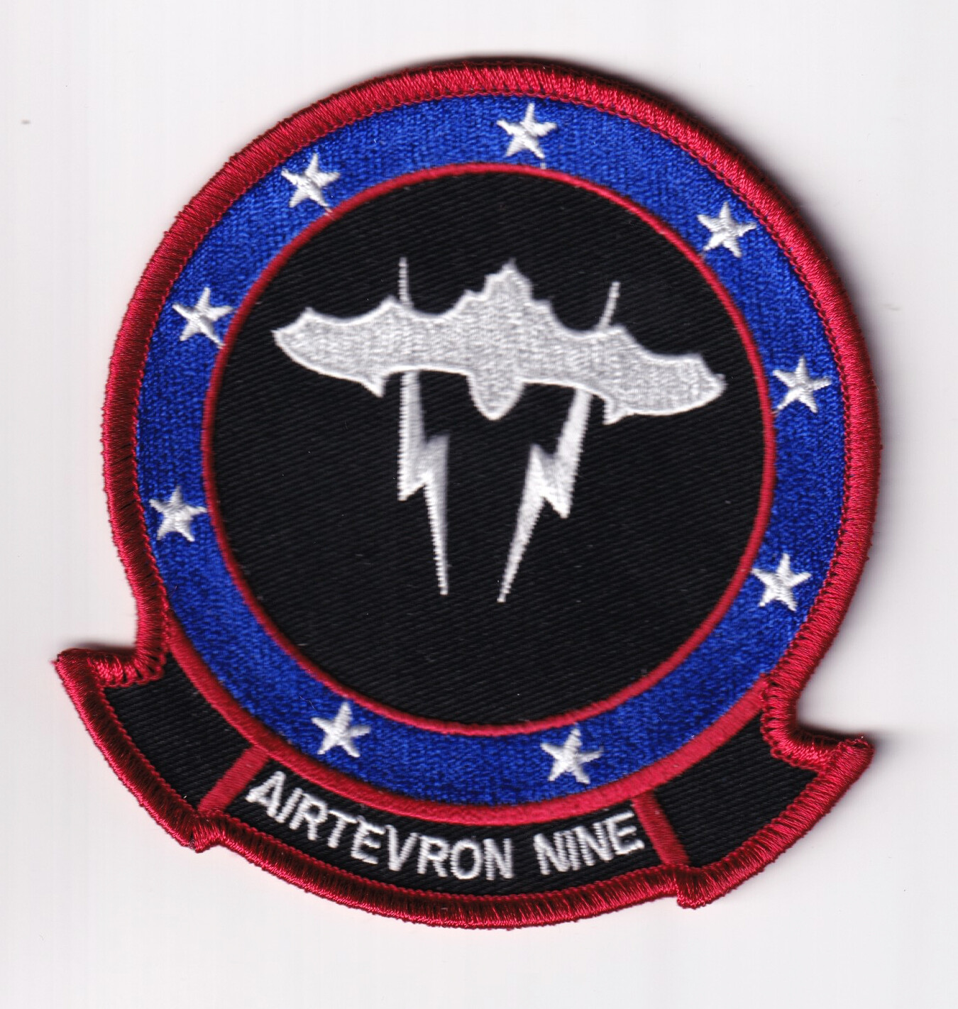 VX-9 Vampires Red White and Blue Patch, 4 in, Hook and Loop