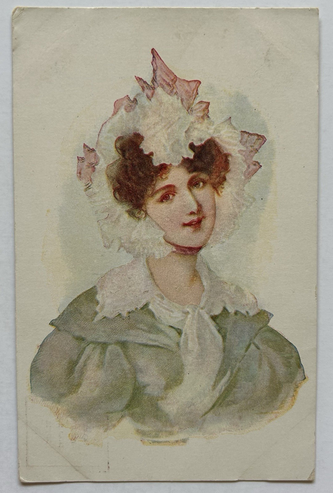 Antique Edwardian Woman Hat Portrait Undivided Back Germany Postcard C3